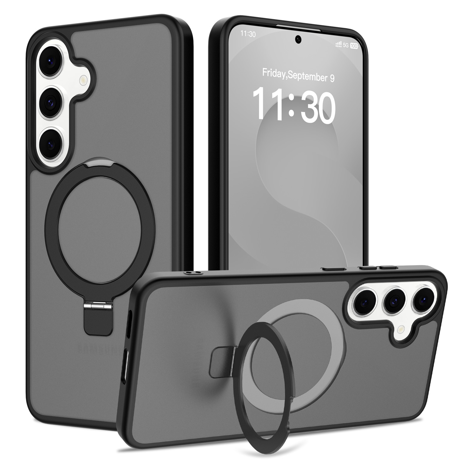 Hybridskal Magnetic Ring Samsung Galaxy S25 FE Svart