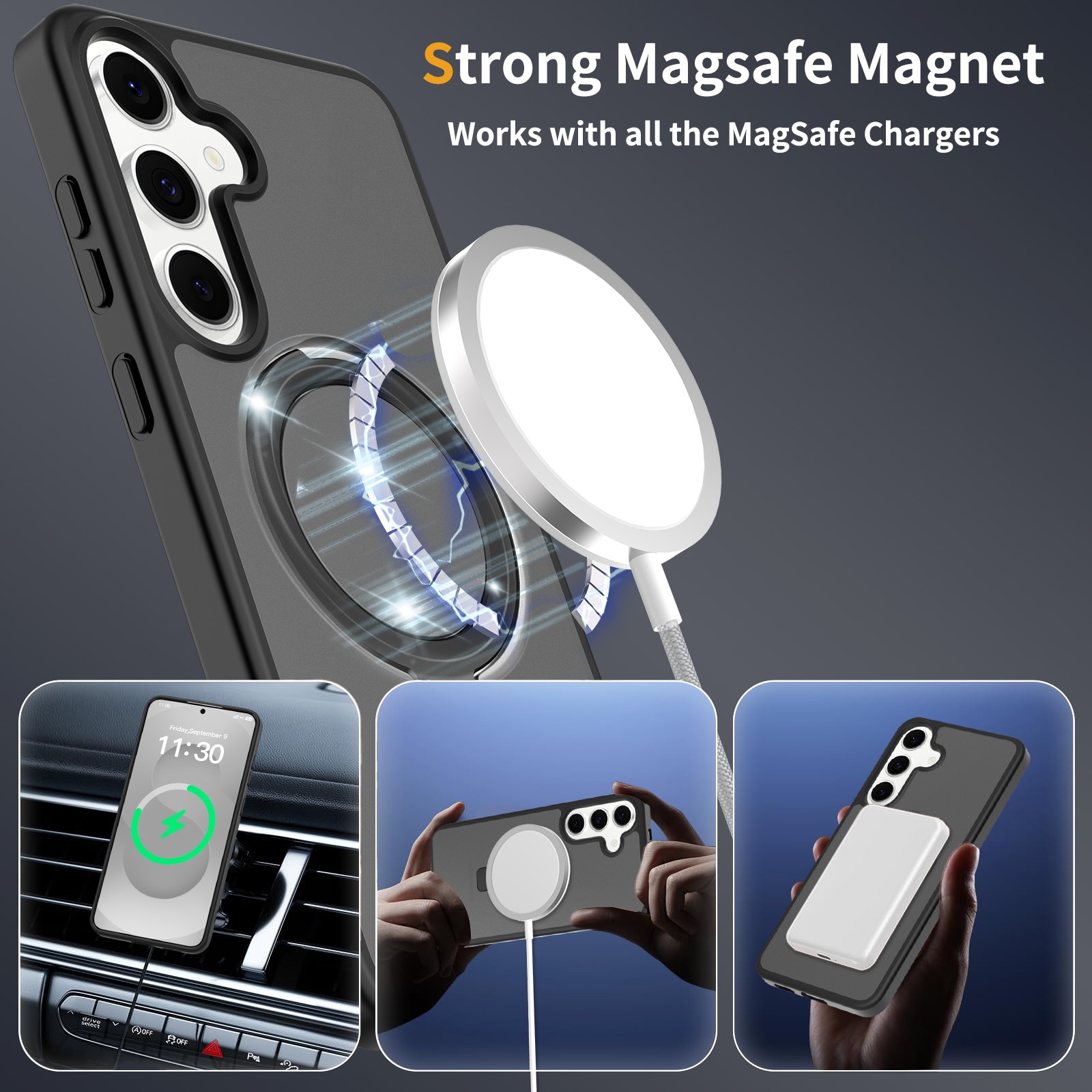 Hybridskal Magnetic Ring Samsung Galaxy S25 FE Svart