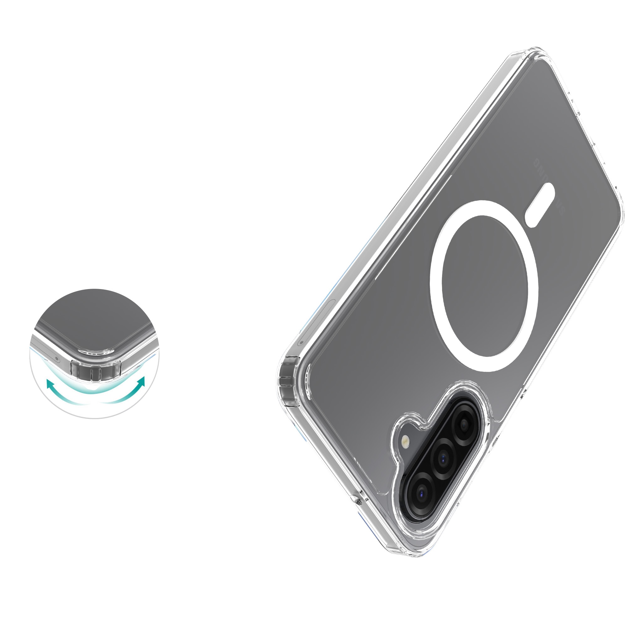 Hybridskal MagSafe Samsung Galaxy A17 Genomskinlig