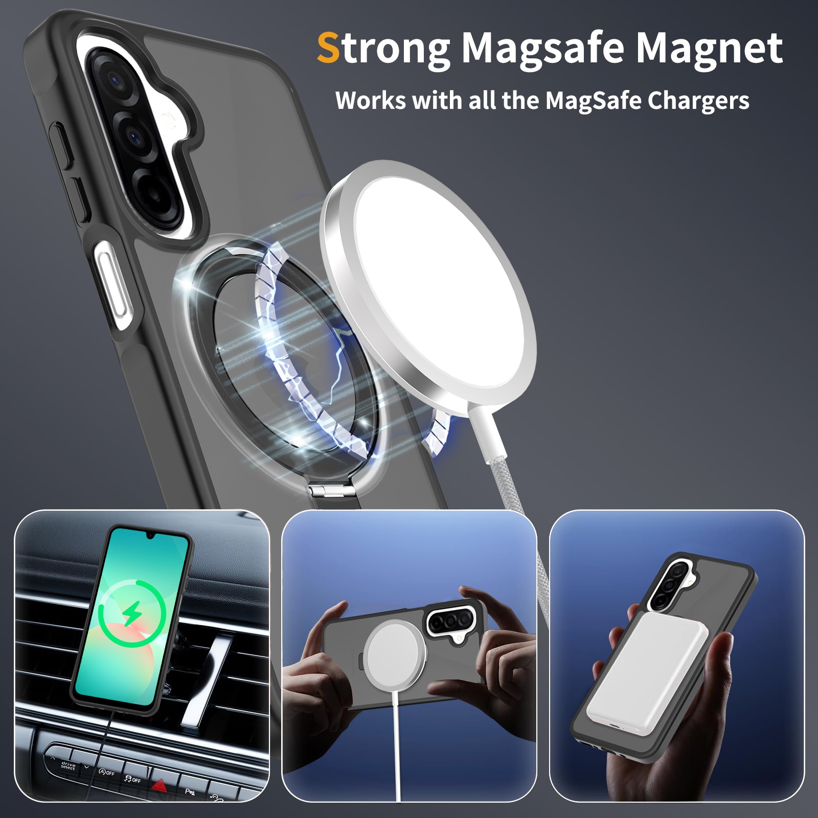 Hybridskal Magnetic Ring Samsung Galaxy A17 Svart