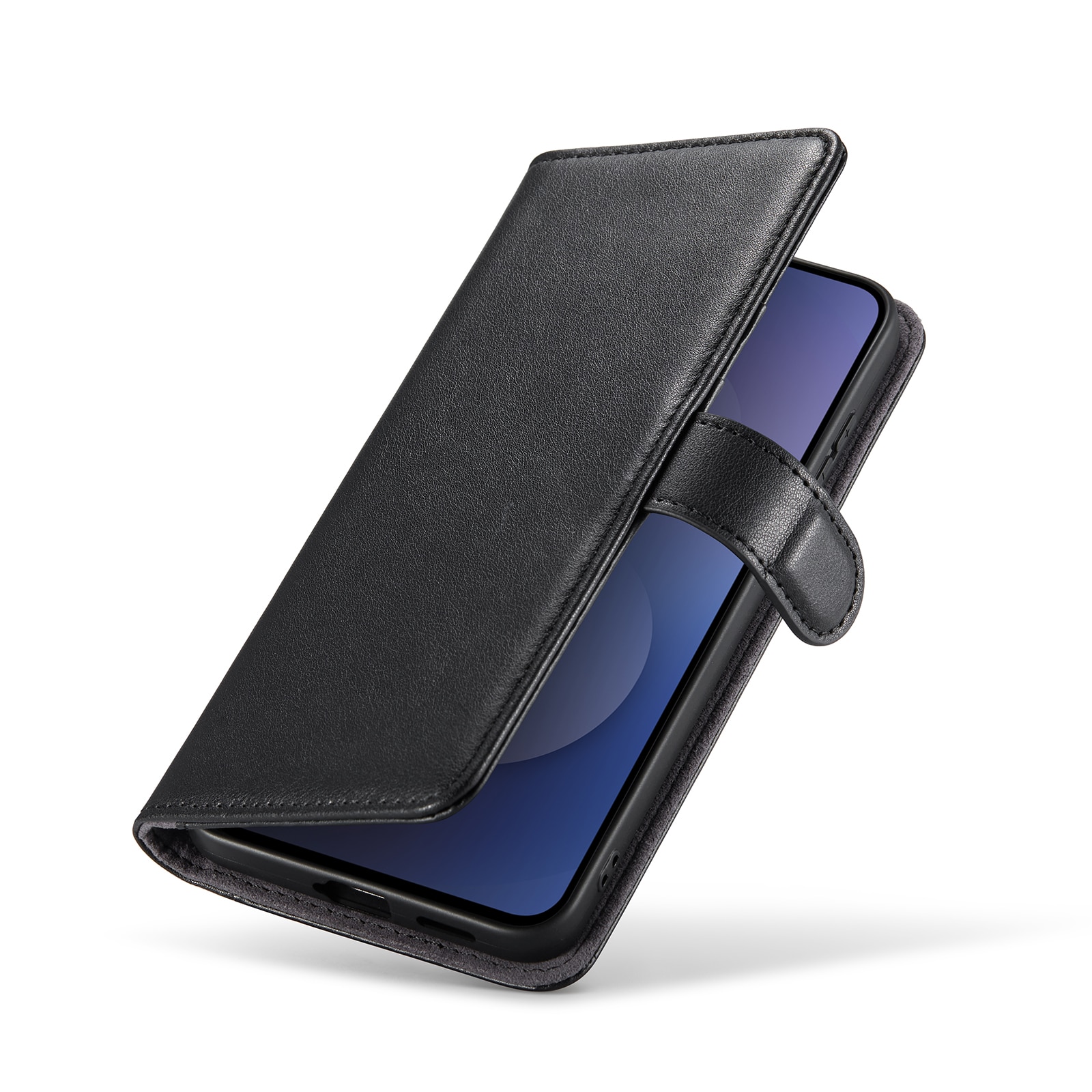 Äkta Läderfodral Samsung Galaxy S25 FE Svart