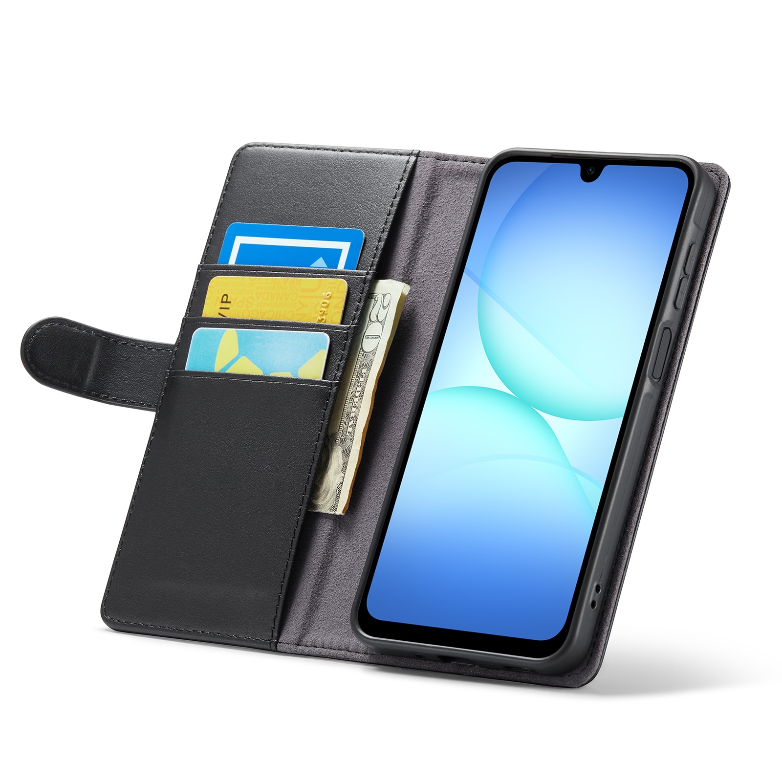 Äkta Läderfodral Samsung Galaxy A17 Svart