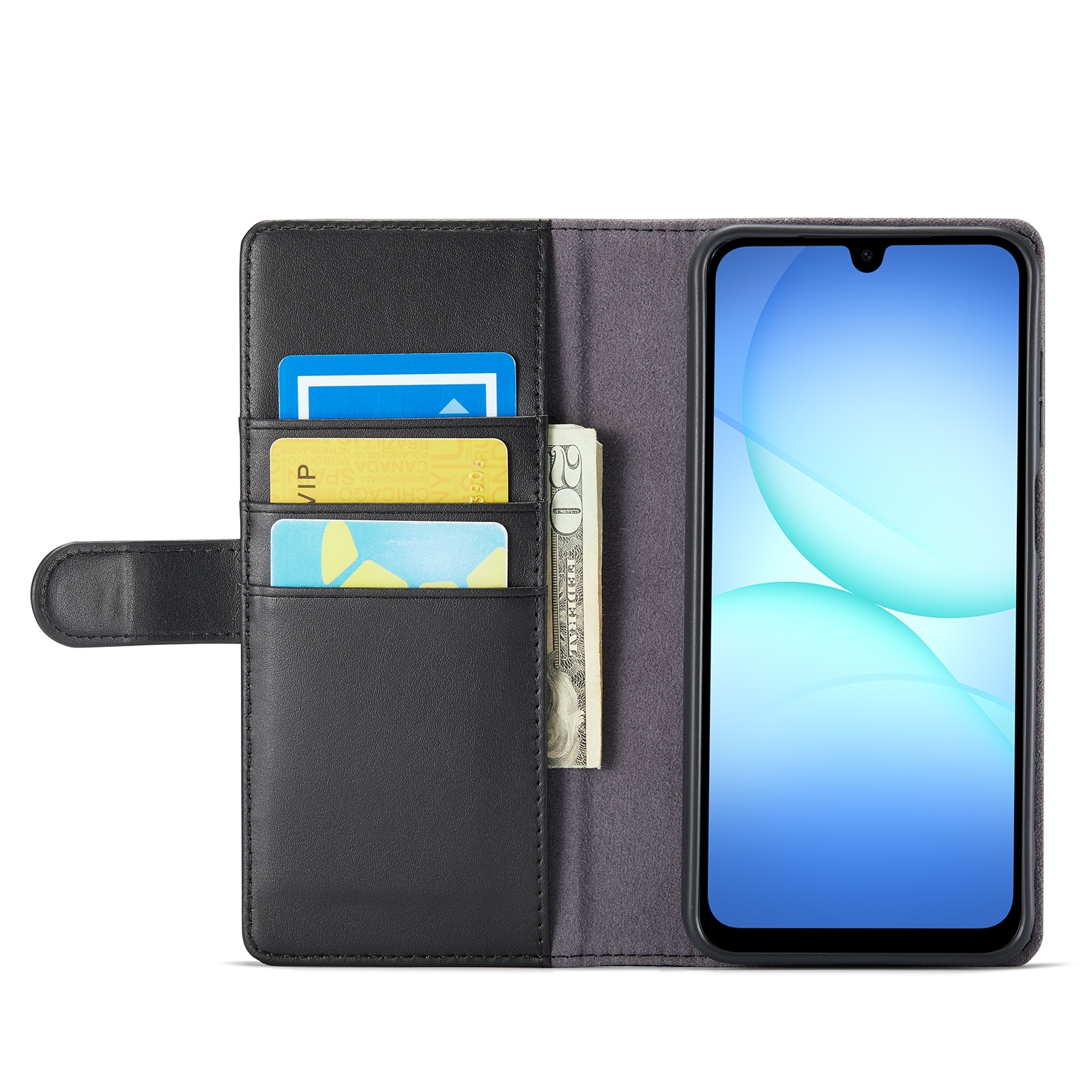 Äkta Läderfodral Samsung Galaxy A17 Svart