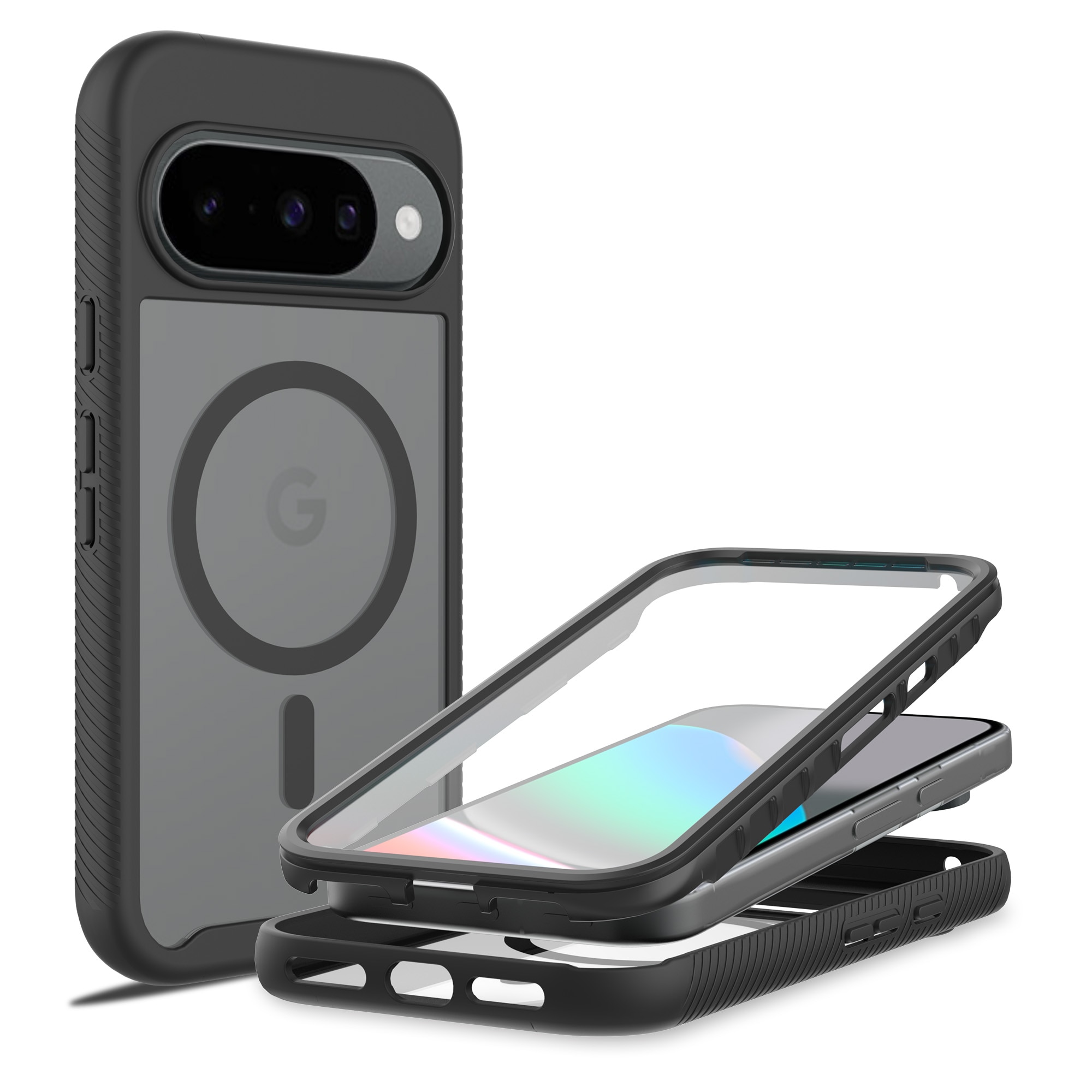 Full Protection Magnetic Case Google Pixel 10 Svart/transparent