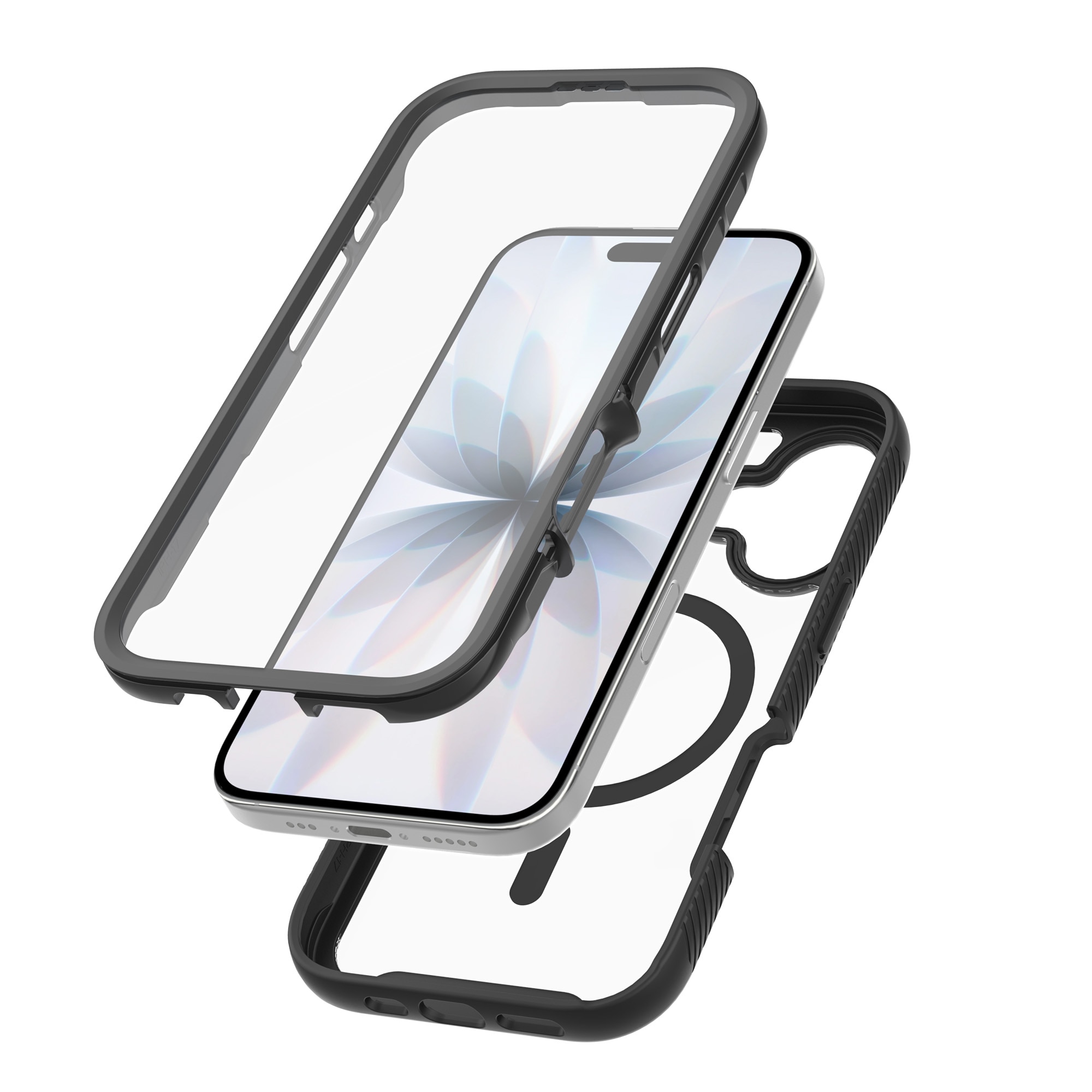 Full Protection Magnetic Case iPhone 17 Svart/transparent