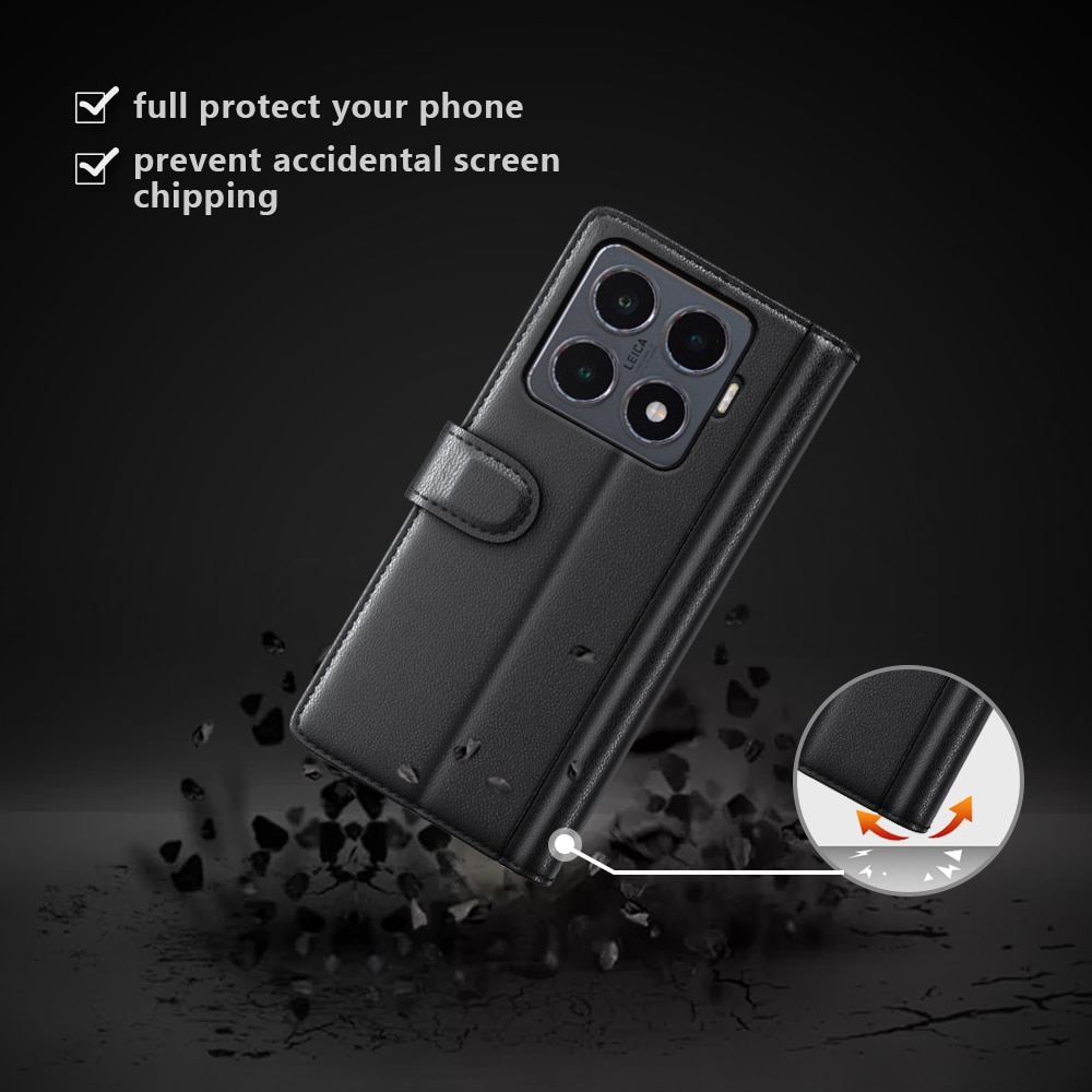 Äkta Läderfodral Xiaomi 15T Pro Svart