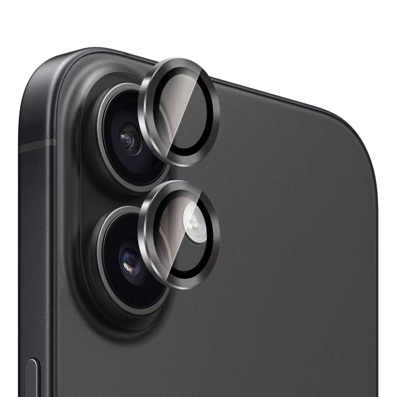 iPhone 17 Linsskydd Metall Svart