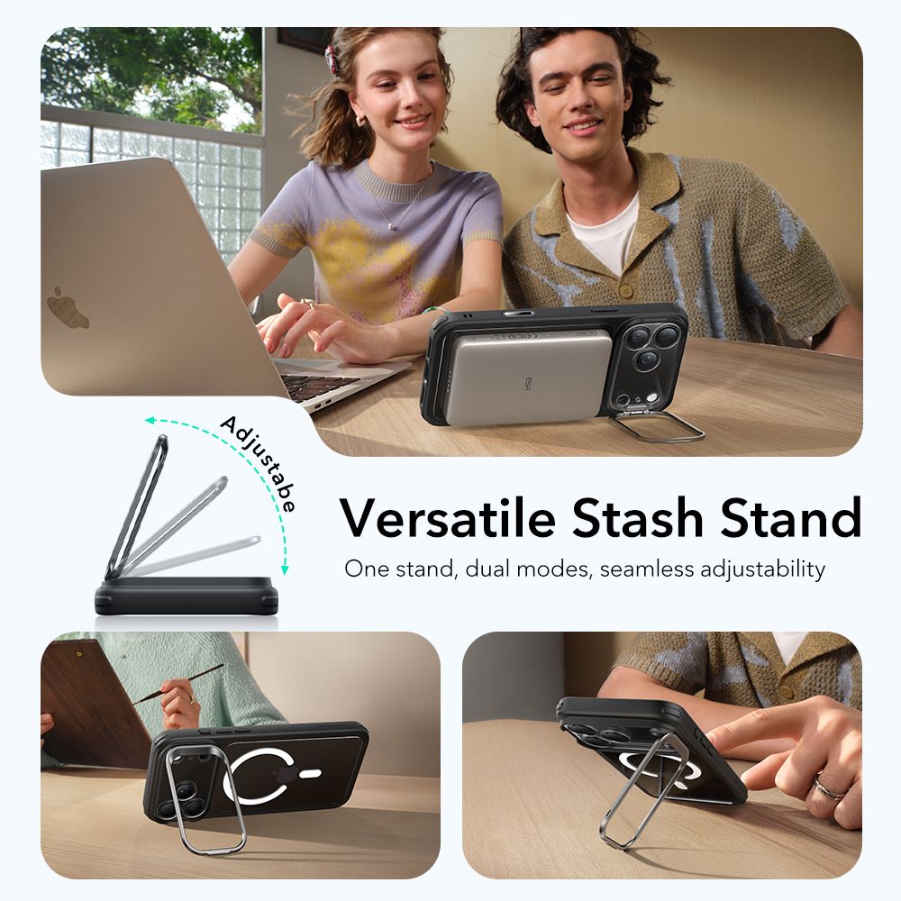 Classic Kickstand HaloLock MagSafe iPhone 17 Pro Svart/transparent