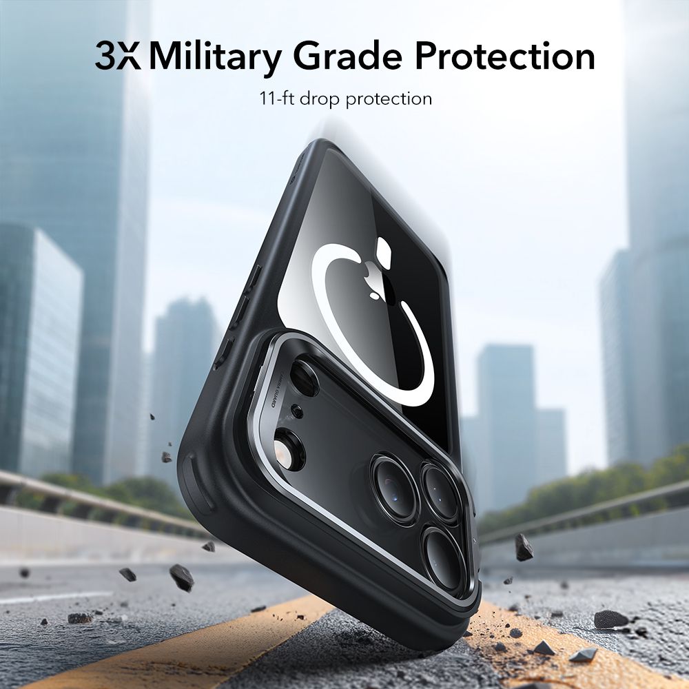 Classic Kickstand HaloLock MagSafe iPhone 17 Pro Max Svart/transparent
