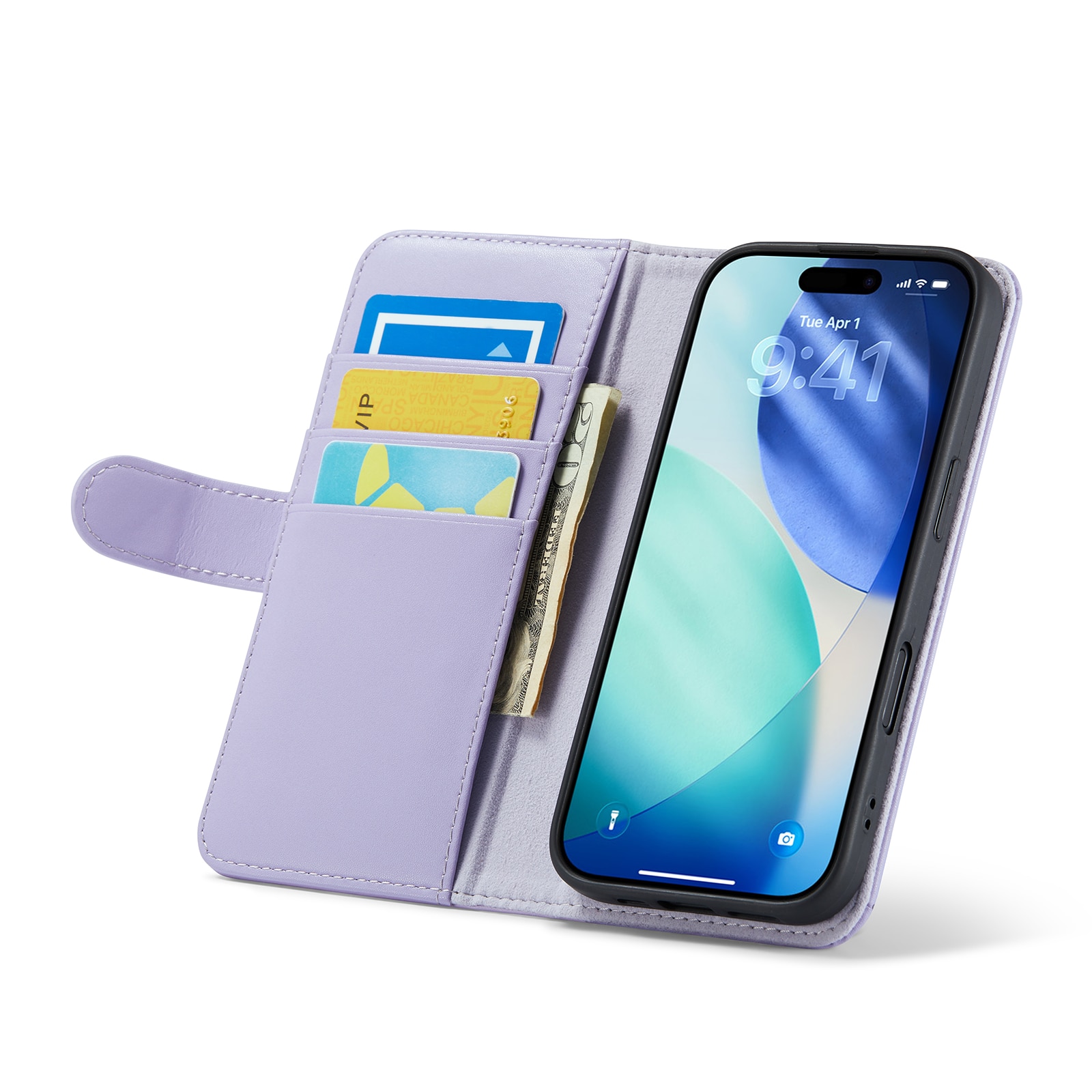Äkta Läderfodral iPhone 17 Lila
