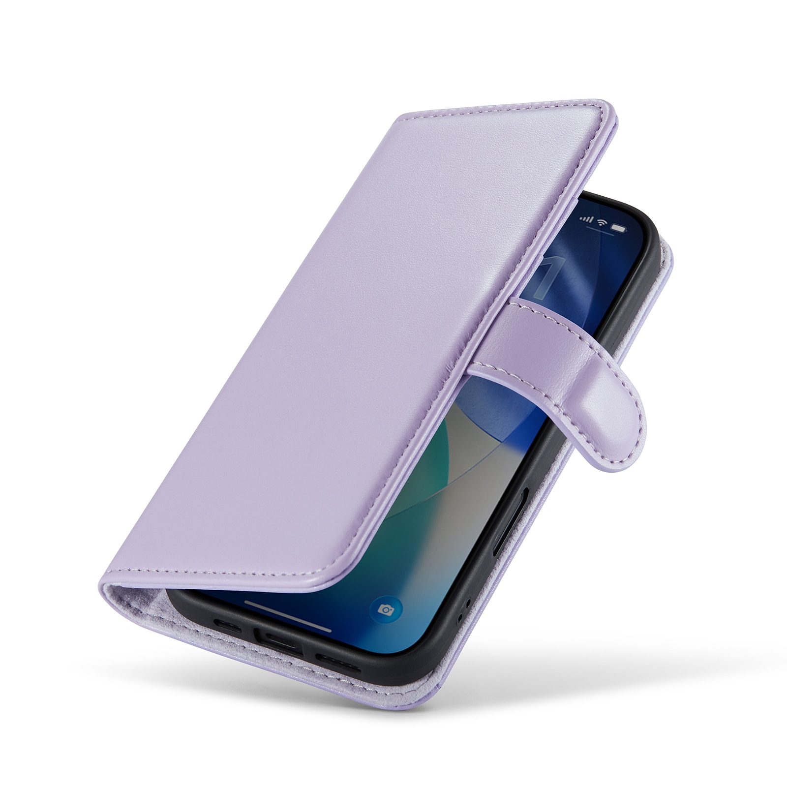 Äkta Läderfodral iPhone 17 Lila