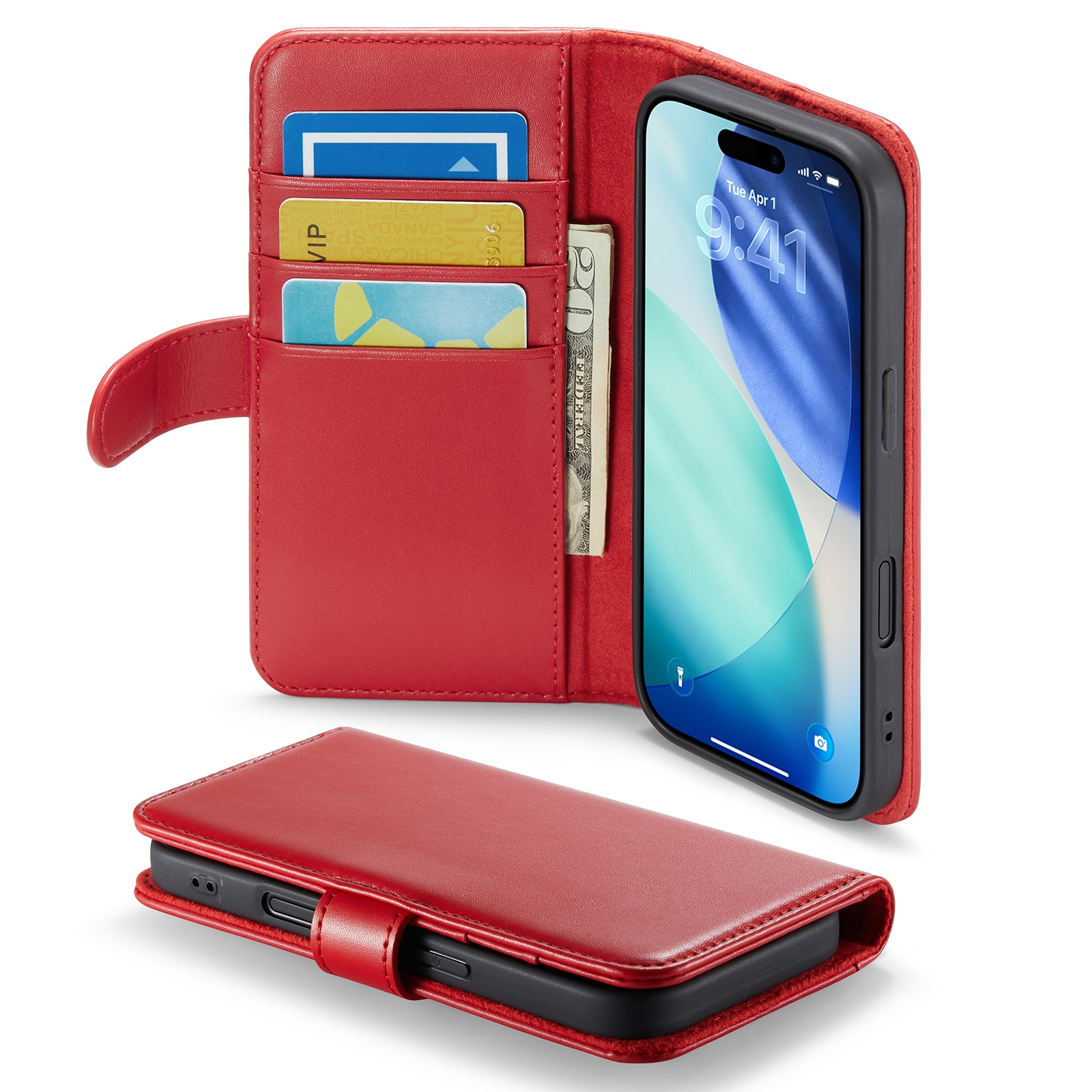 Äkta Läderfodral iPhone 17 Röd