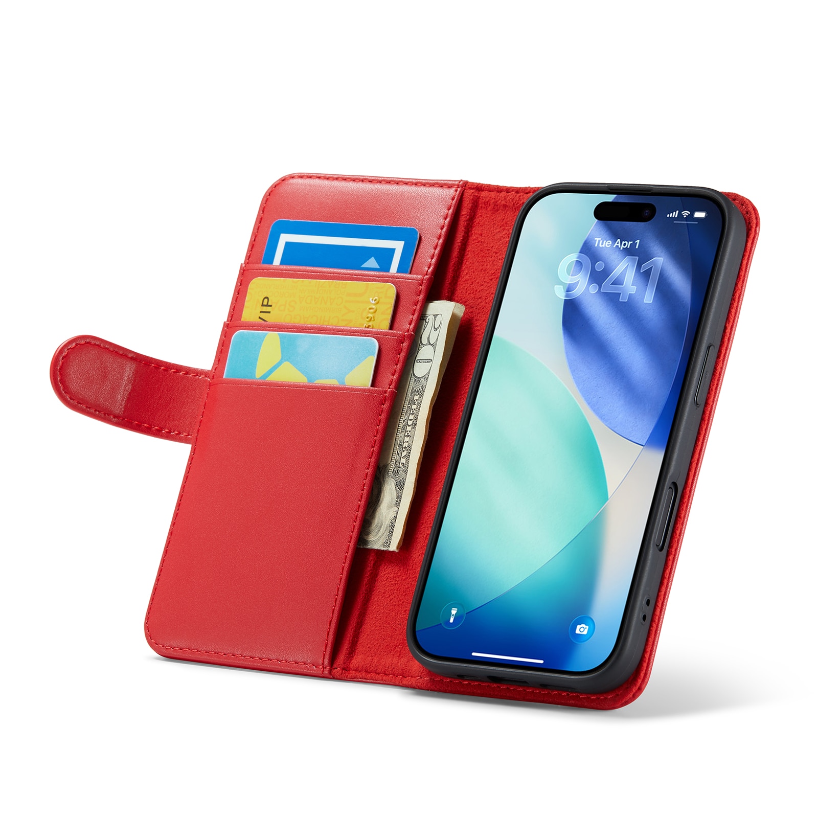 Äkta Läderfodral iPhone 17 Röd