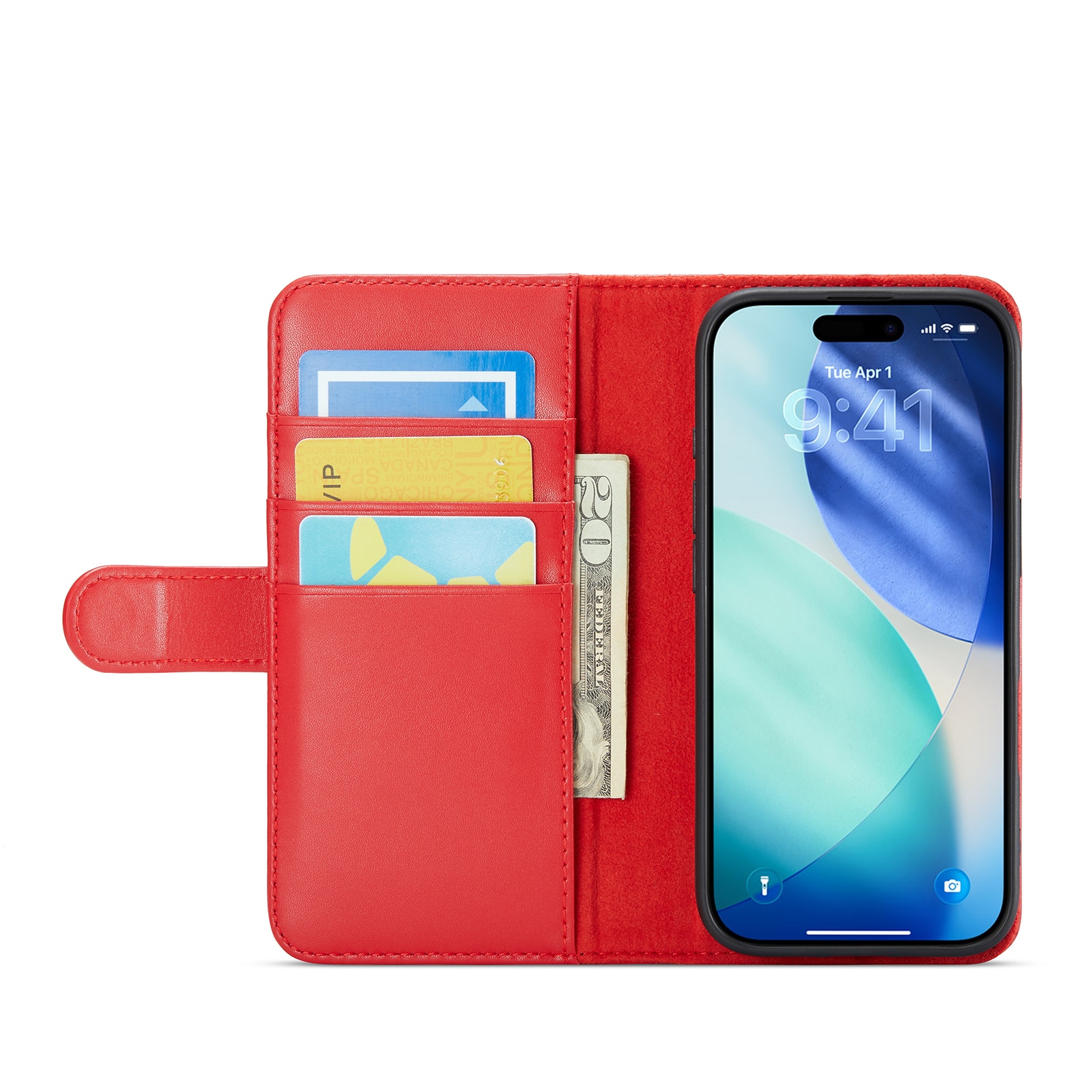 Äkta Läderfodral iPhone 17 Röd
