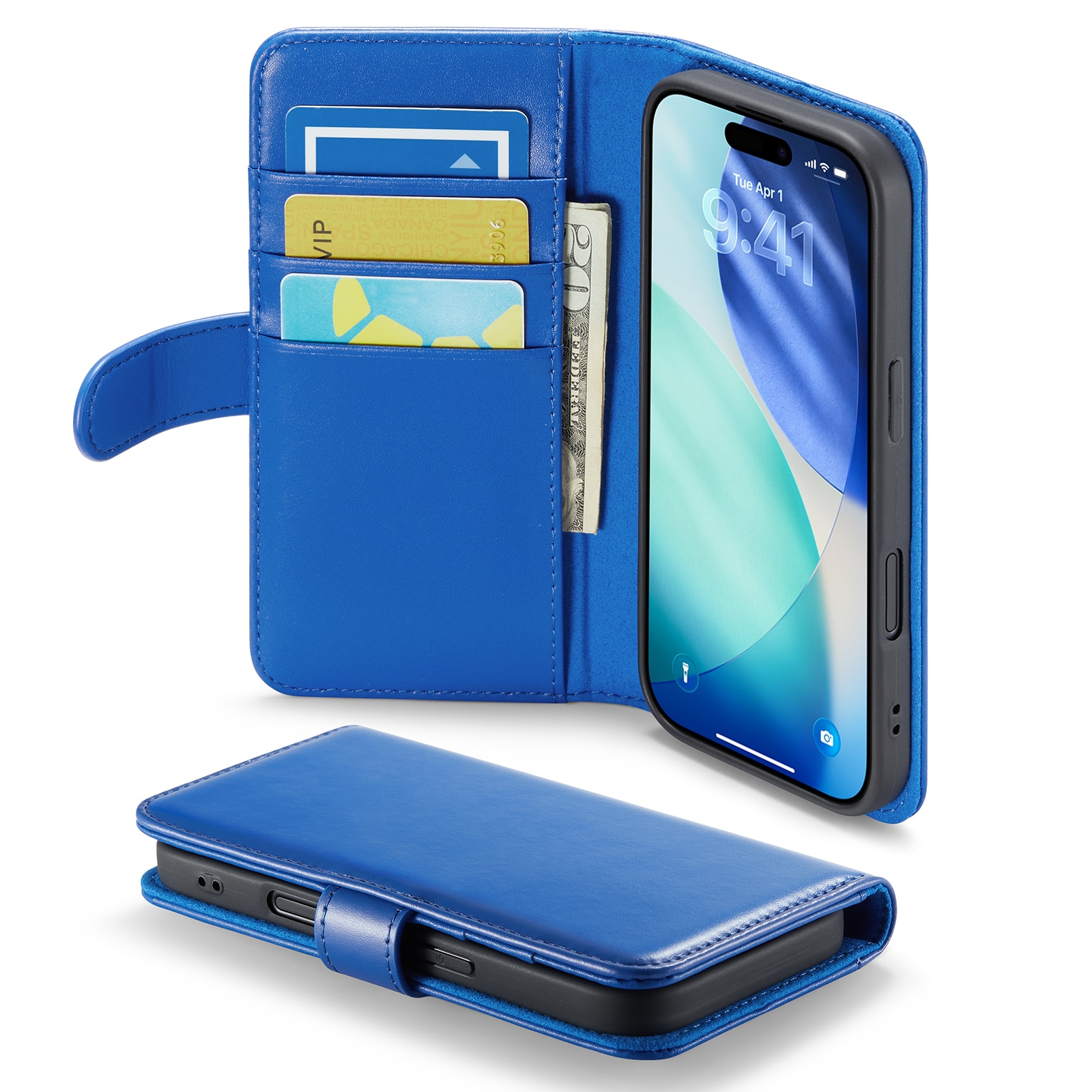 Äkta Läderfodral iPhone 17 Blå