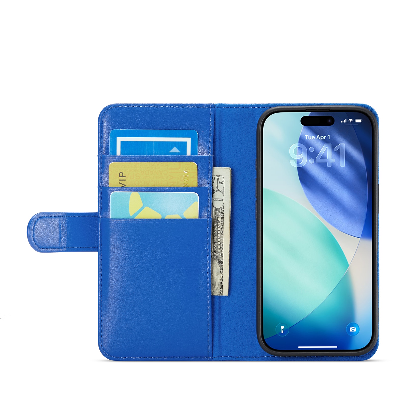 Äkta Läderfodral iPhone 17 Blå