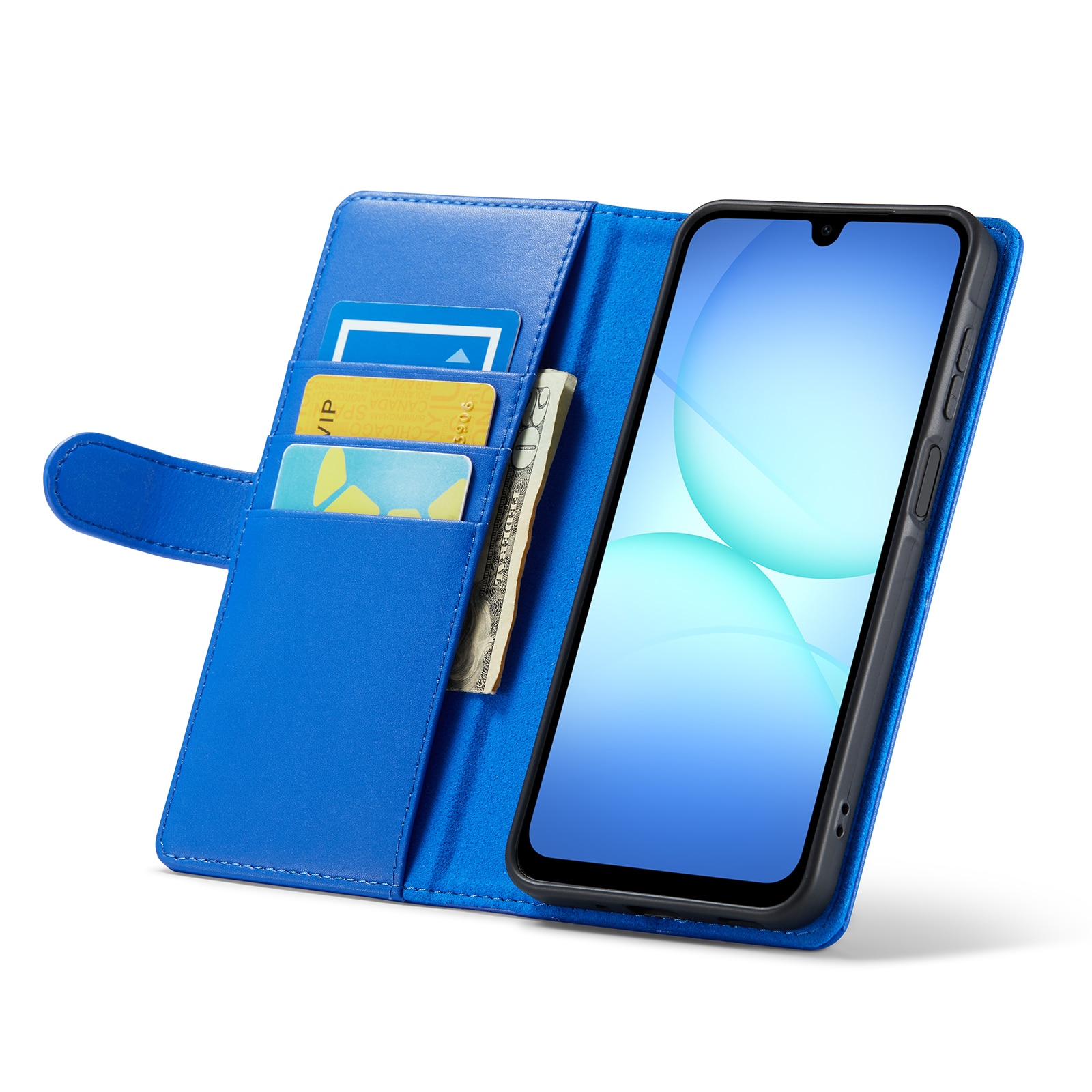 Äkta Läderfodral Samsung Galaxy A17 Blå