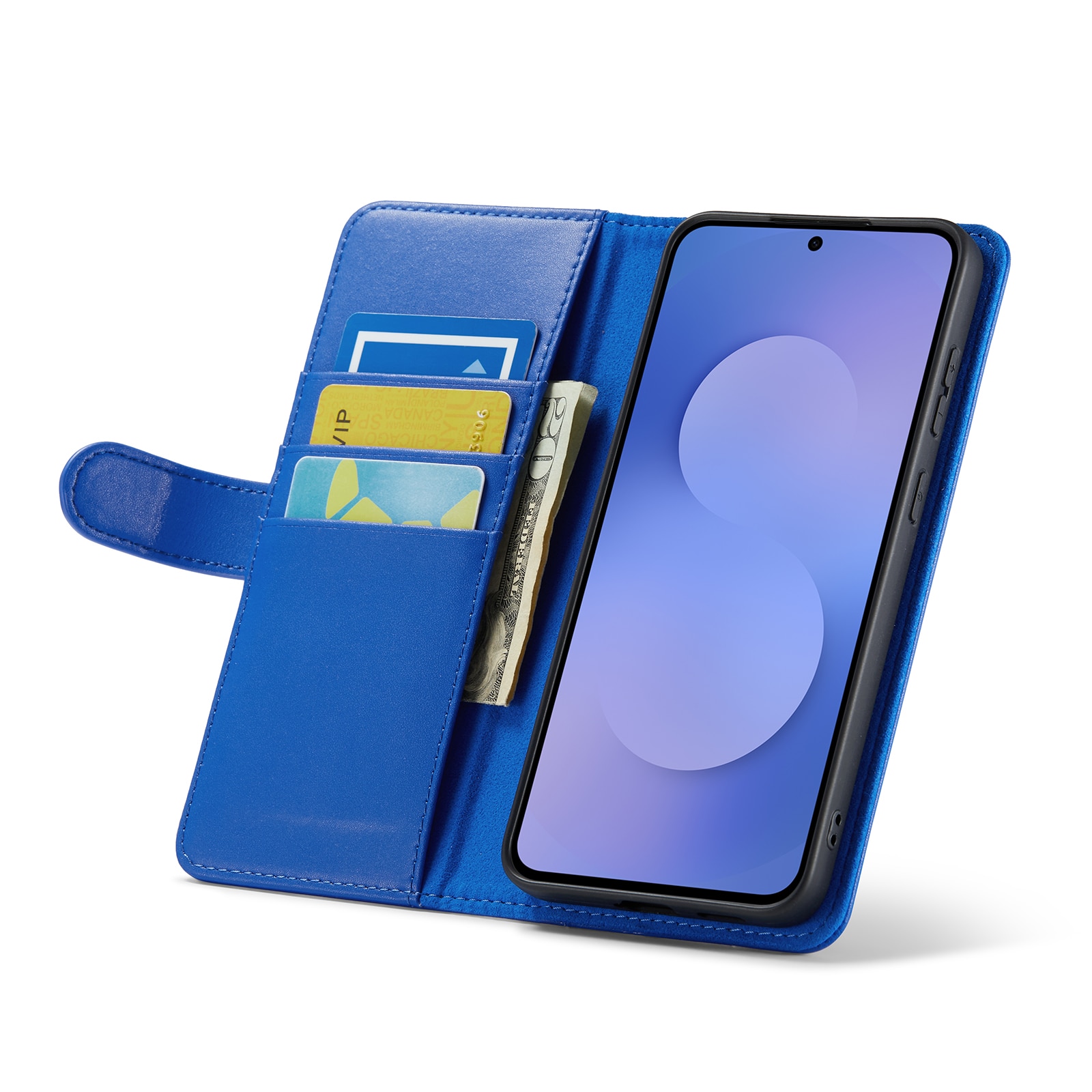 Äkta Läderfodral Samsung Galaxy S25 FE Blå
