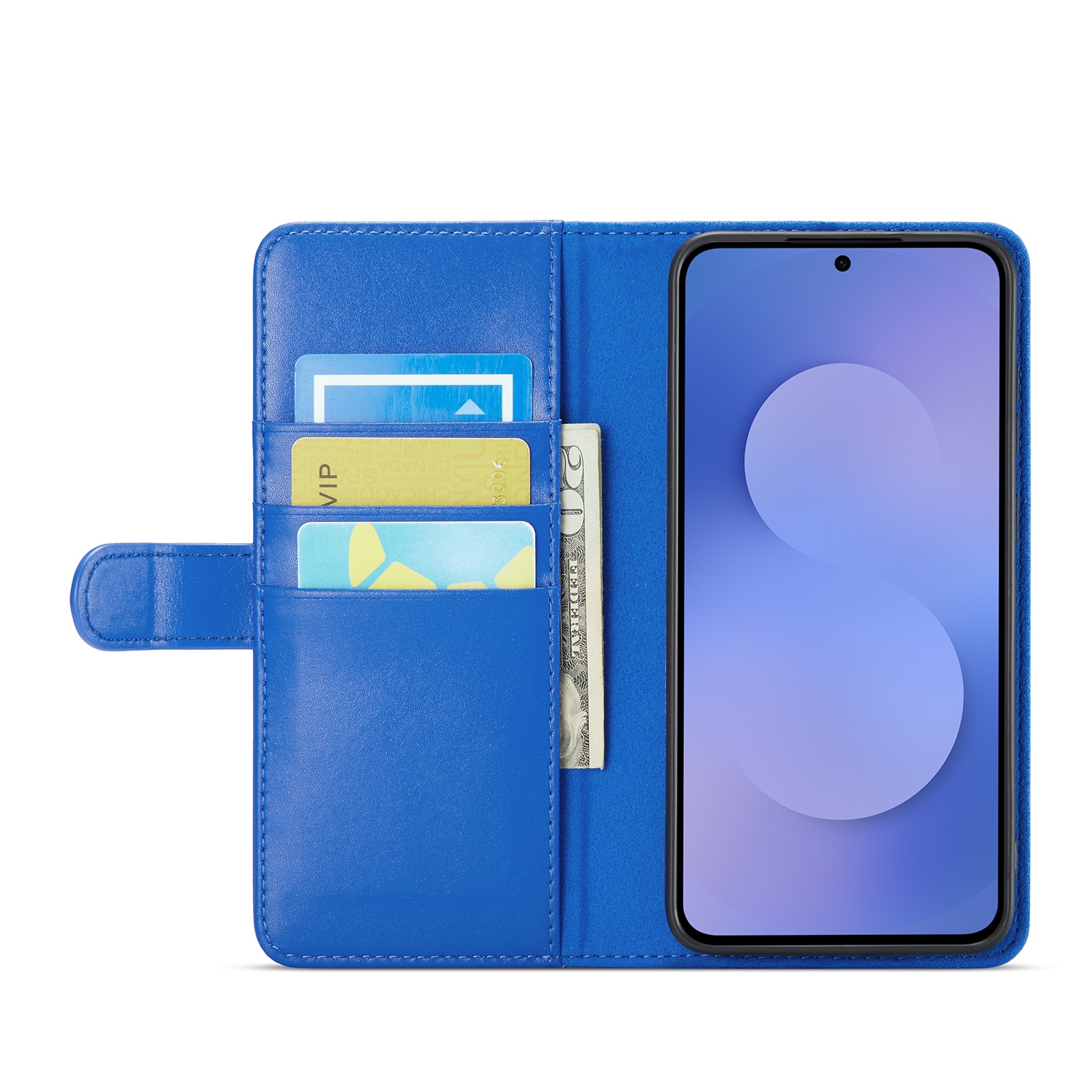 Äkta Läderfodral Samsung Galaxy S25 FE Blå