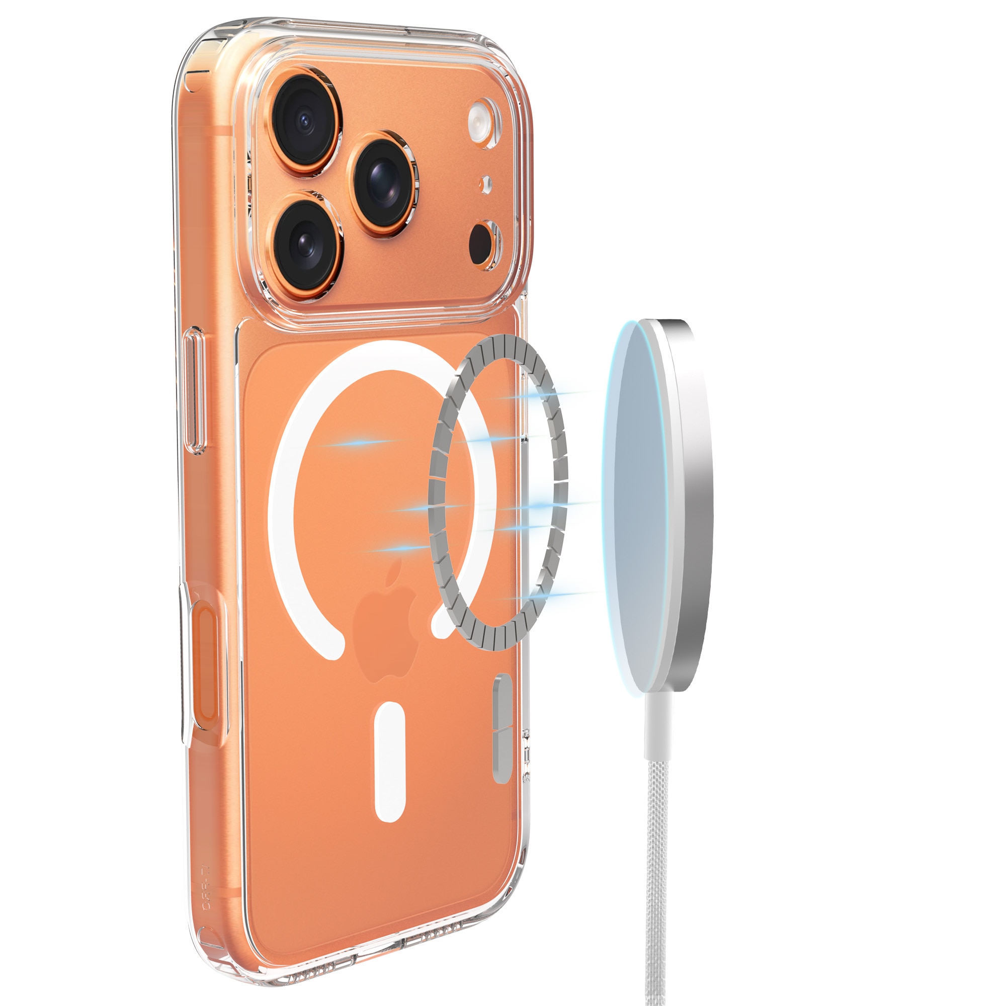 Hybridskal MagSafe iPhone 17 Pro Max Genomskinlig