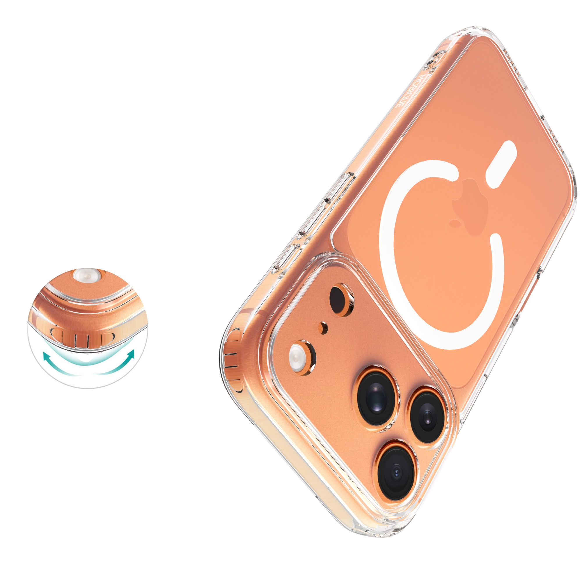 Hybridskal MagSafe iPhone 17 Pro Max Genomskinlig