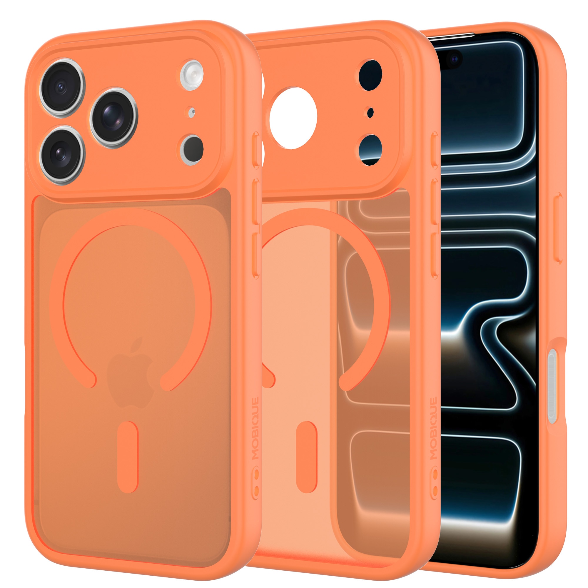 Magnetic Hybrid Skal iPhone 17 Pro Max Frosted Orange