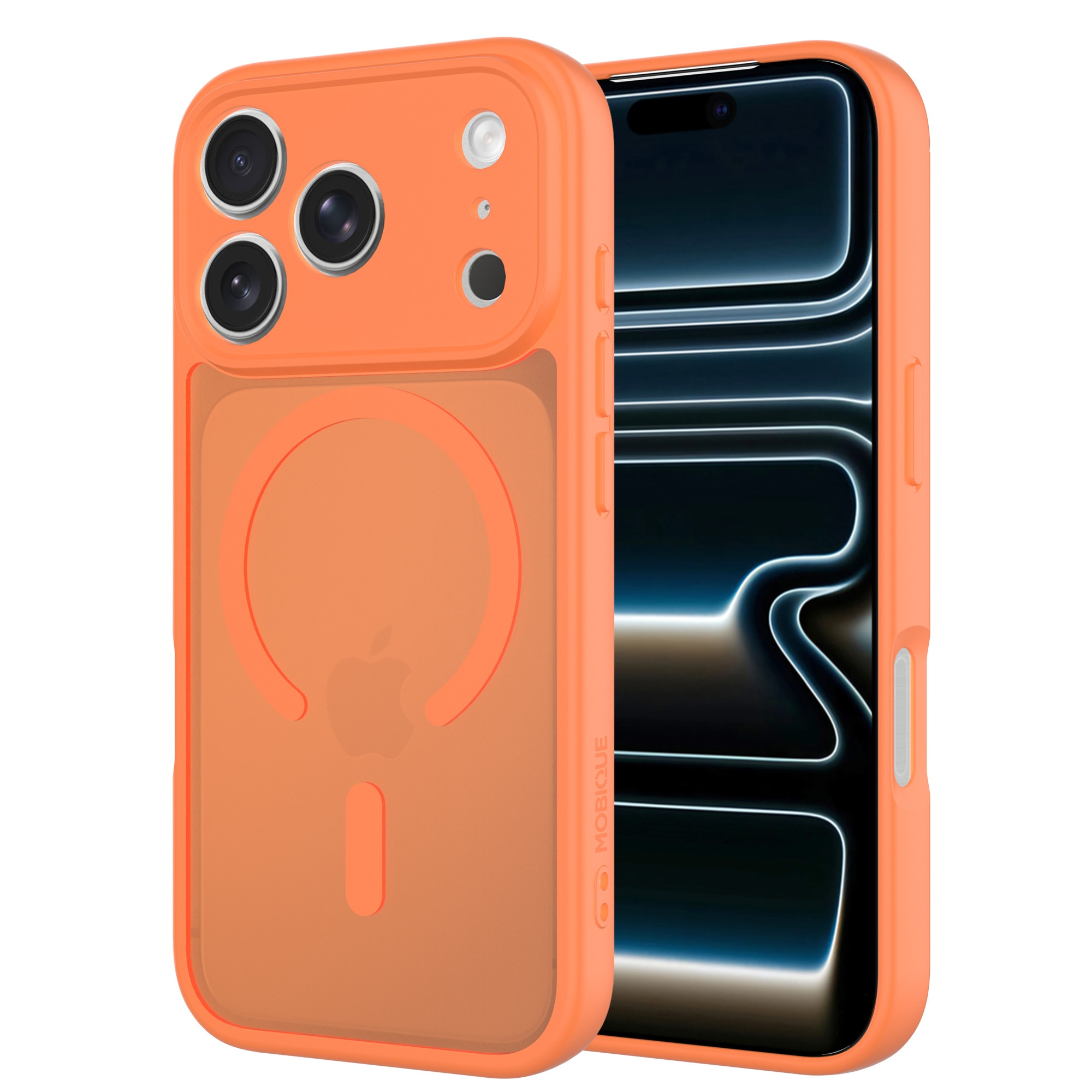 Magnetic Hybrid Skal iPhone 17 Pro Max Frosted Orange