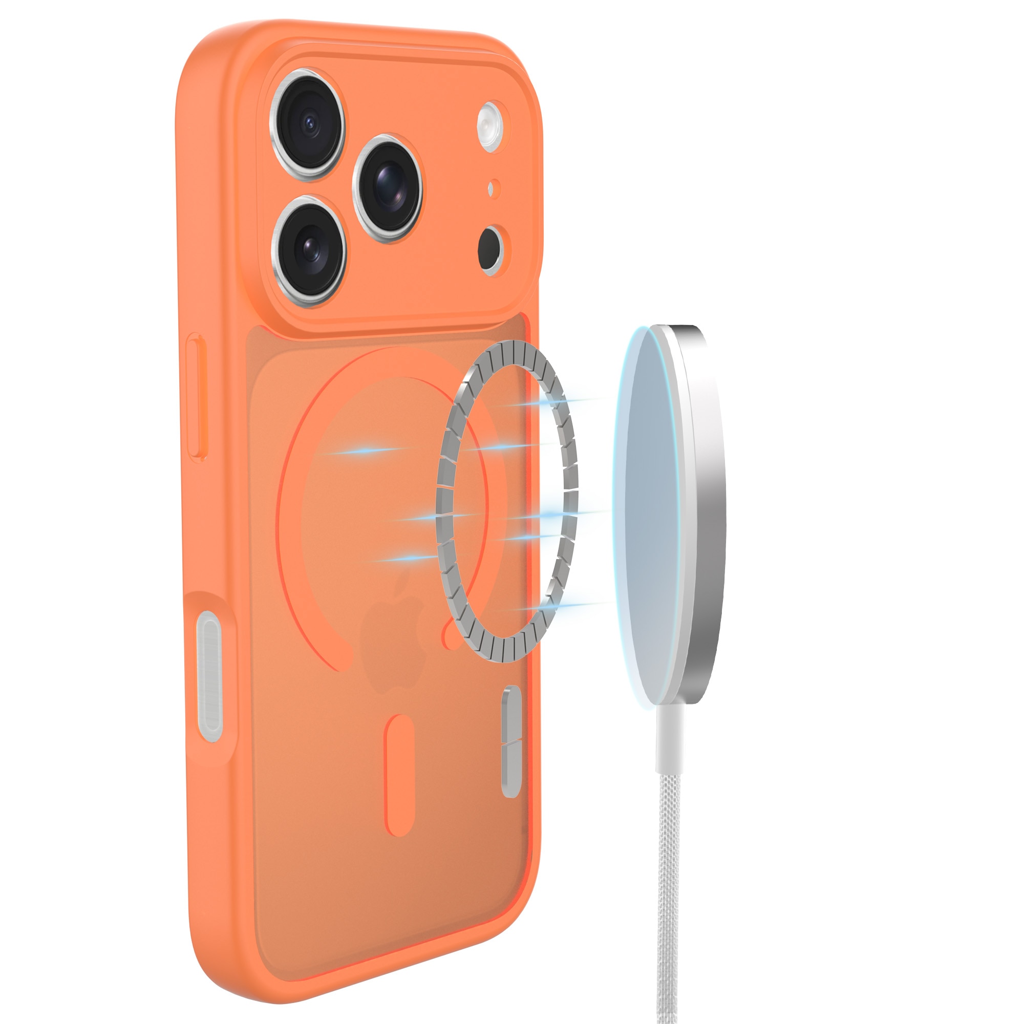 Magnetic Hybrid Skal iPhone 17 Pro Max Frosted Orange