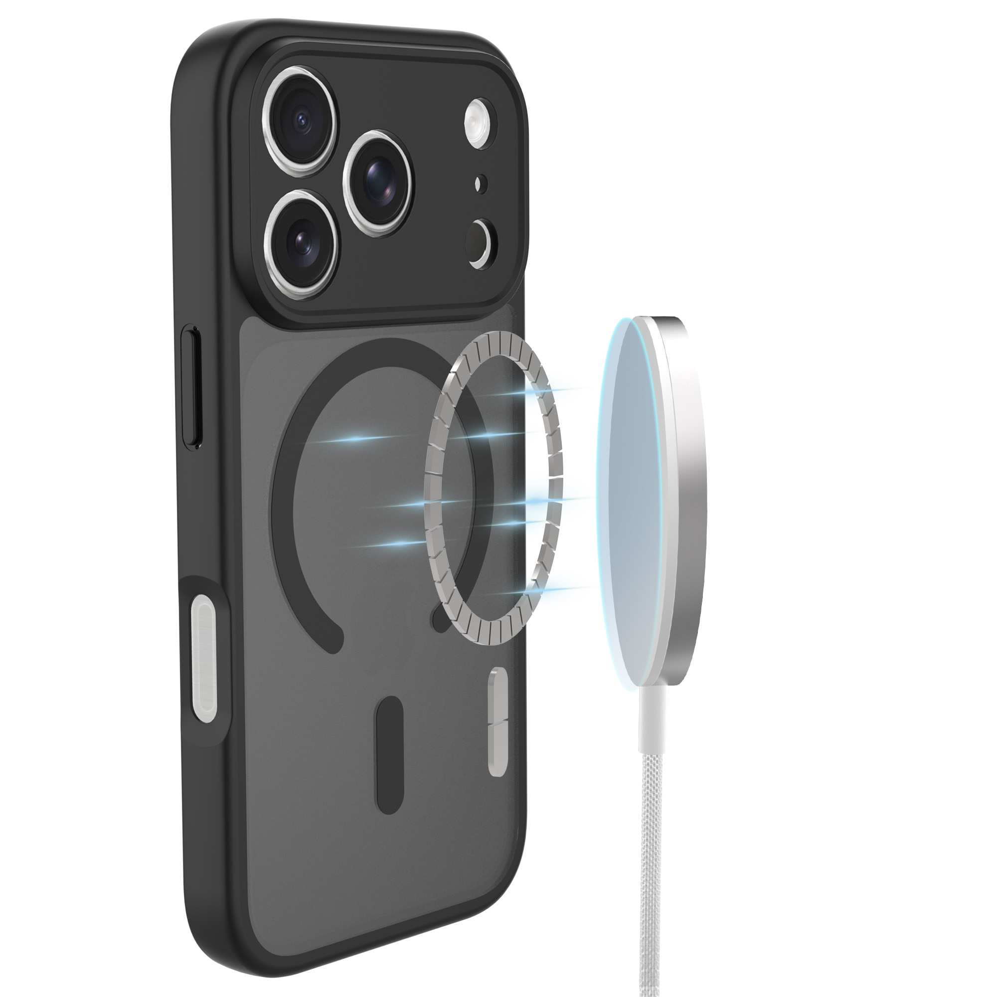 Magnetic Hybrid Skal iPhone 17 Pro Max Frosted Black