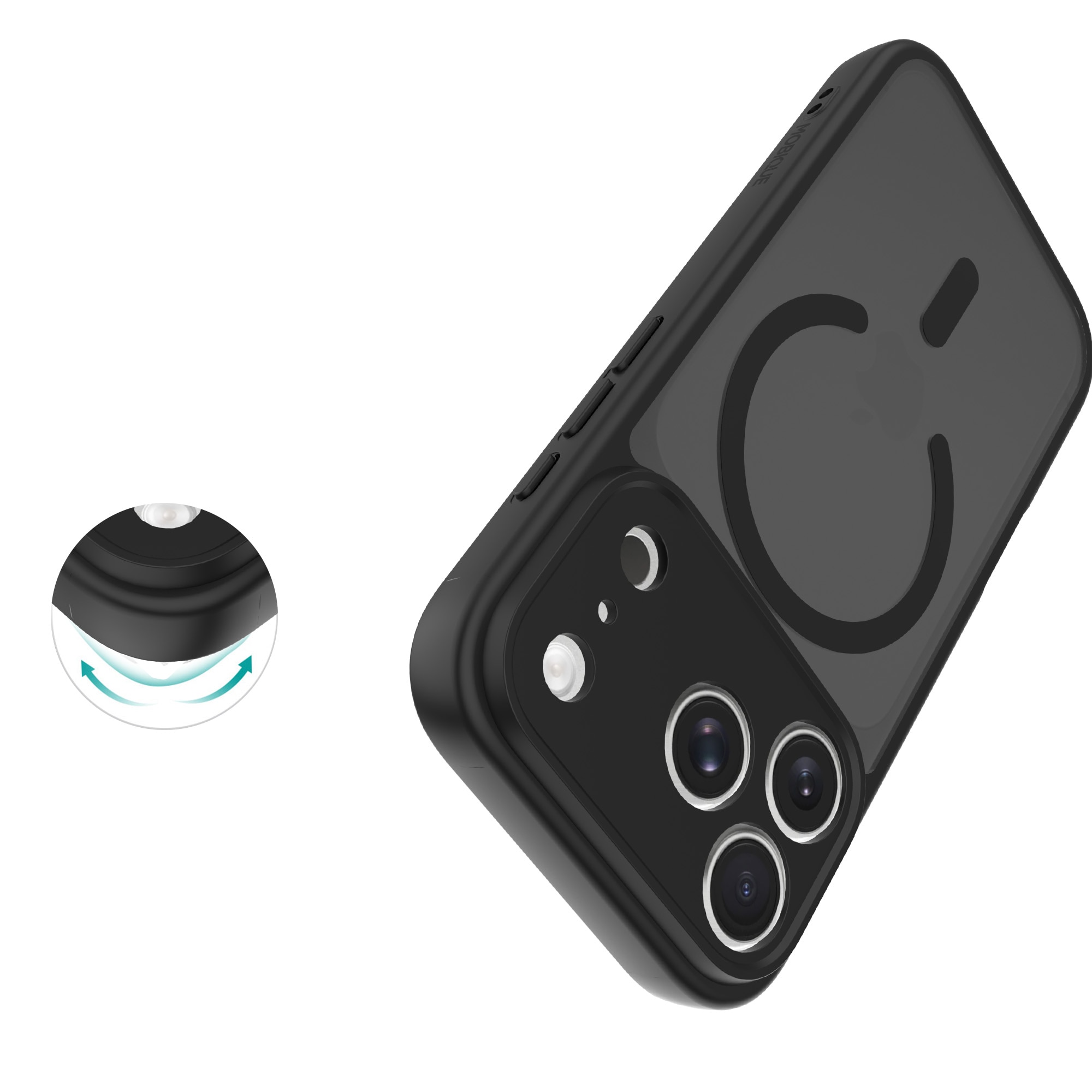 Magnetic Hybrid Skal iPhone 17 Pro Max Frosted Black