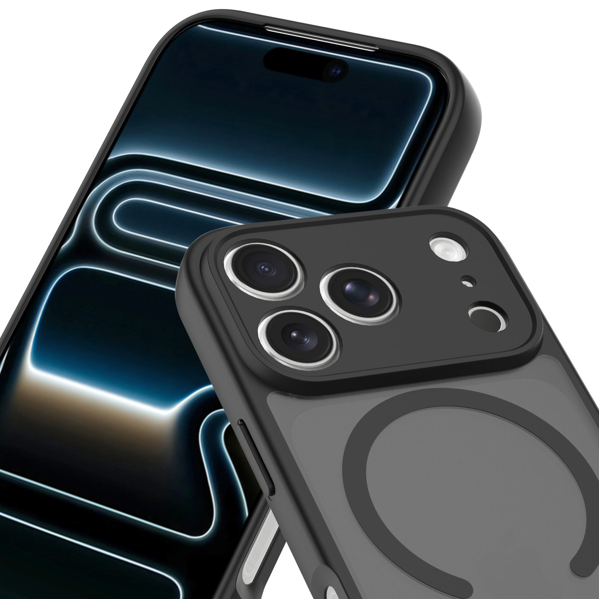 Magnetic Hybrid Skal iPhone 17 Pro Max Frosted Black