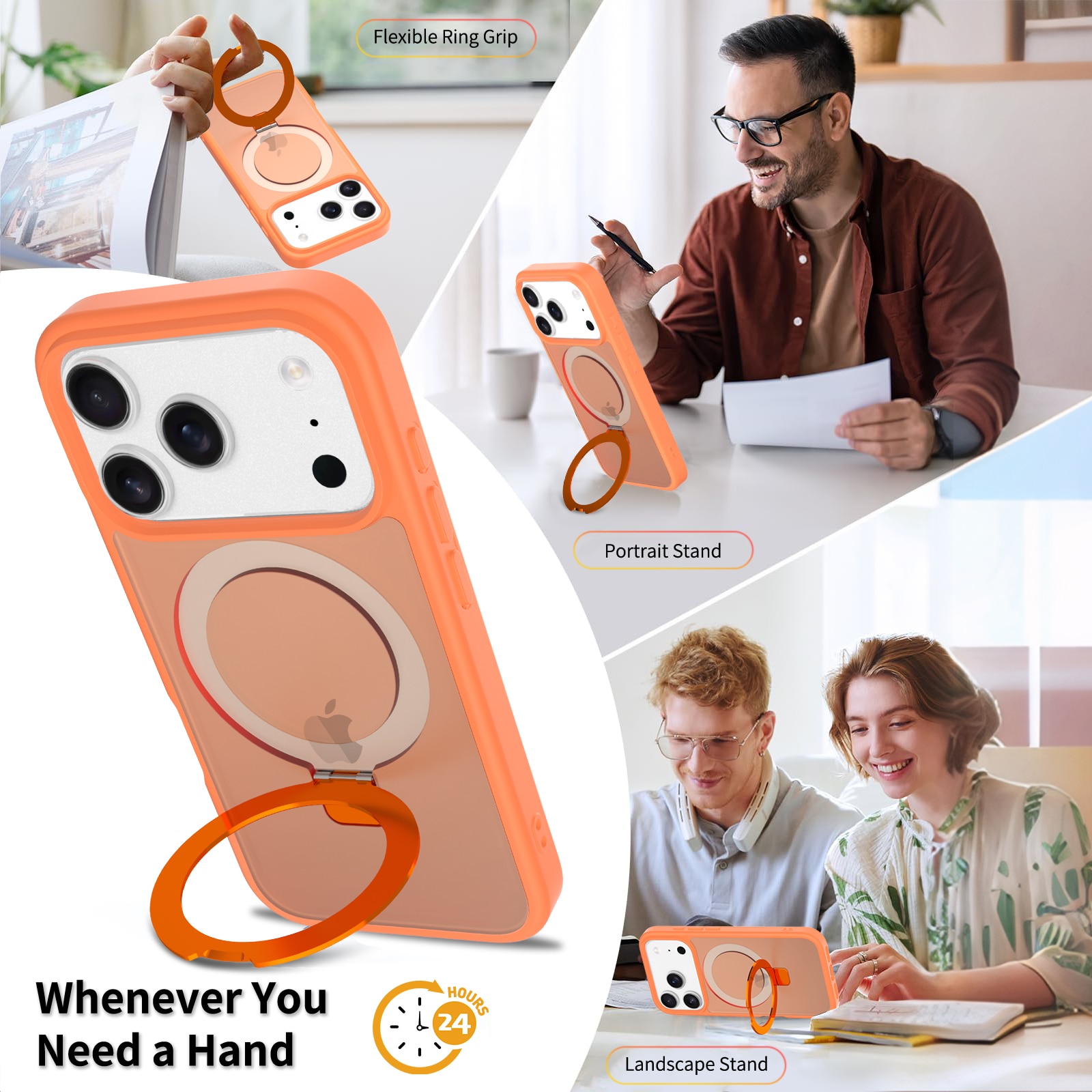 Hybridskal Magnetic Ring iPhone 17 Pro Max Orange