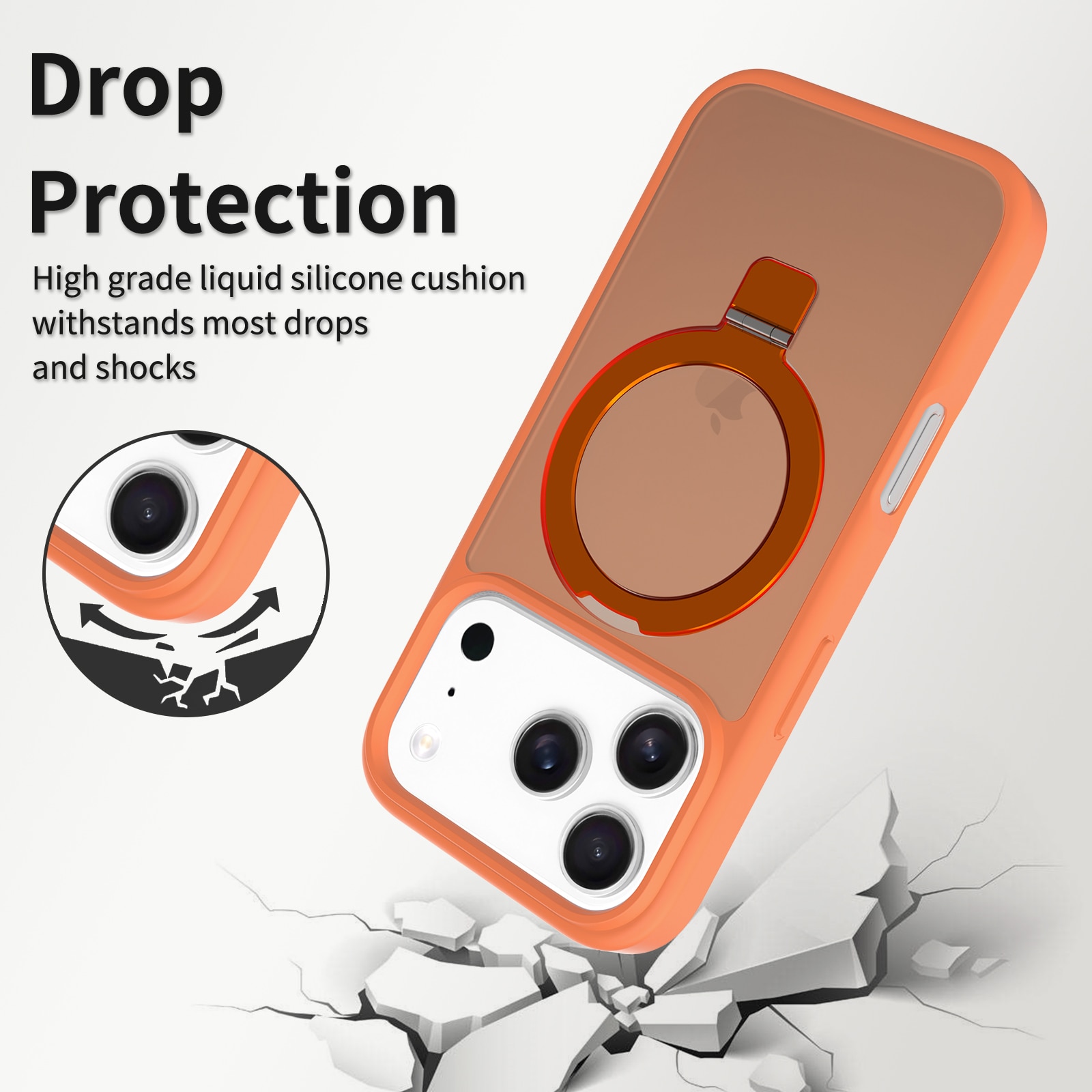 Hybridskal Magnetic Ring iPhone 17 Pro Max Orange