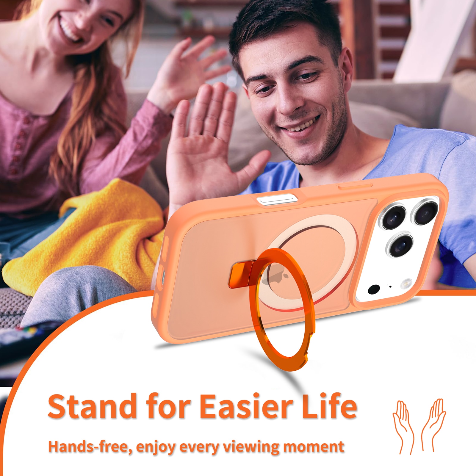 Hybridskal Magnetic Ring iPhone 17 Pro Max Orange