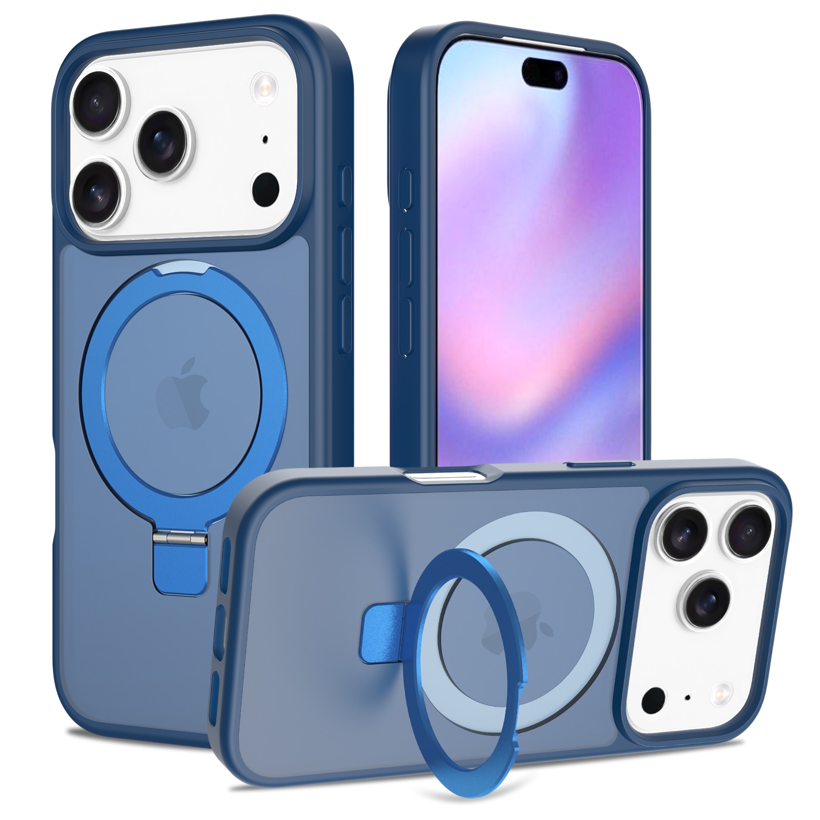 Hybridskal Magnetic Ring iPhone 17 Pro Mörkblå