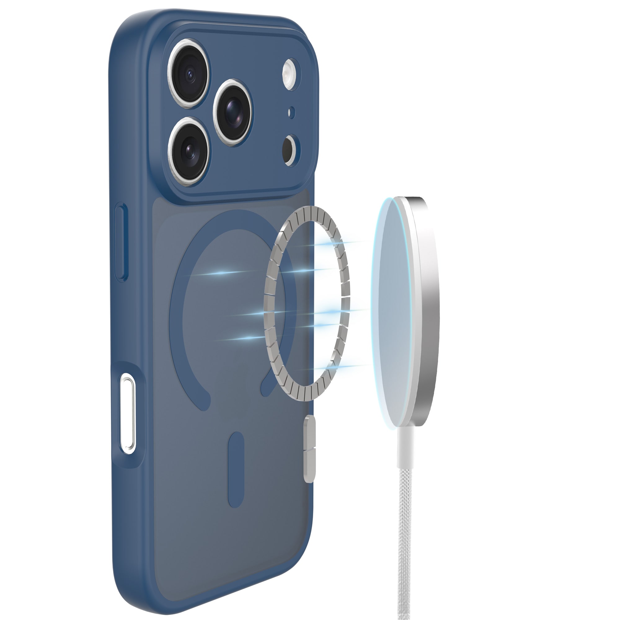 Magnetic Hybrid Skal iPhone 17 Pro Dark Blue