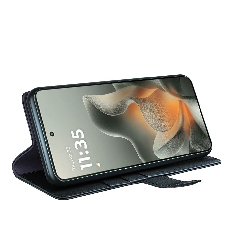 Äkta Läderfodral Motorola Edge 70 Svart