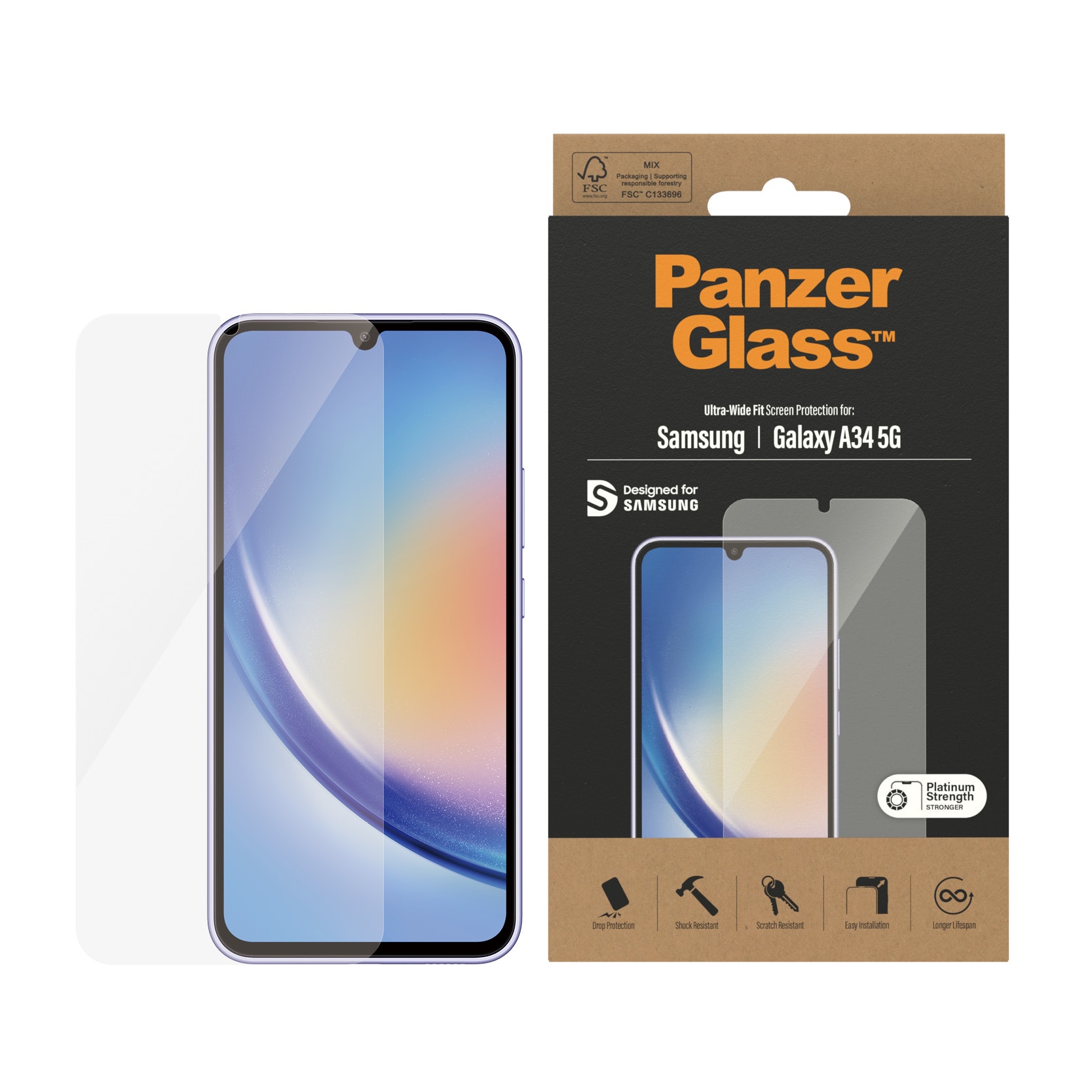 Samsung Galaxy A34 Screen Protector Ultra Wide Fit
