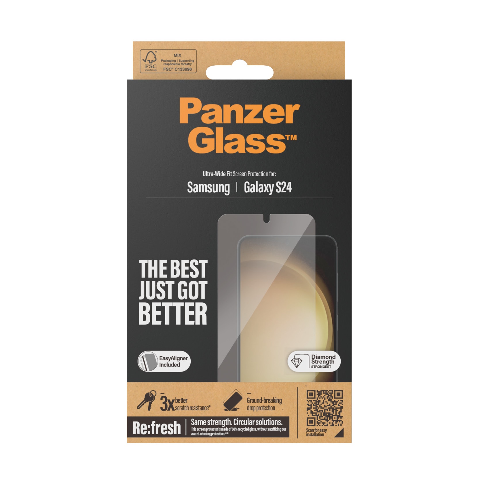 Samsung Galaxy S24 Screen Protector (with EasyAligner) Ultra Wide Fit