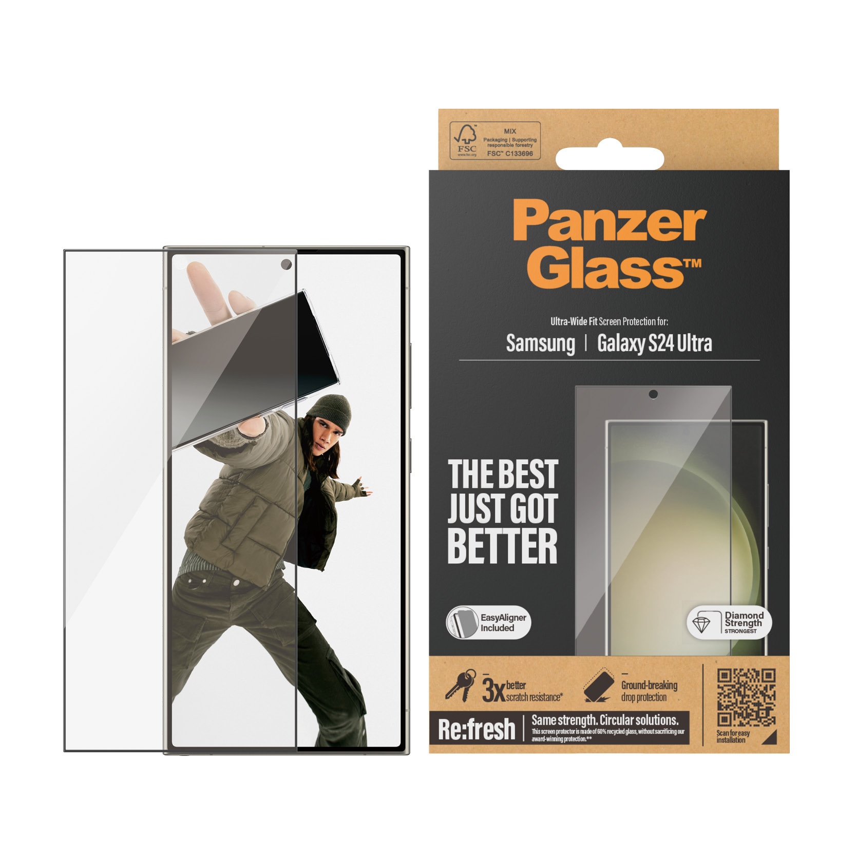 Samsung Galaxy S24 Ultra Screen Protector (with EasyAligner) Ultra Wide Fit