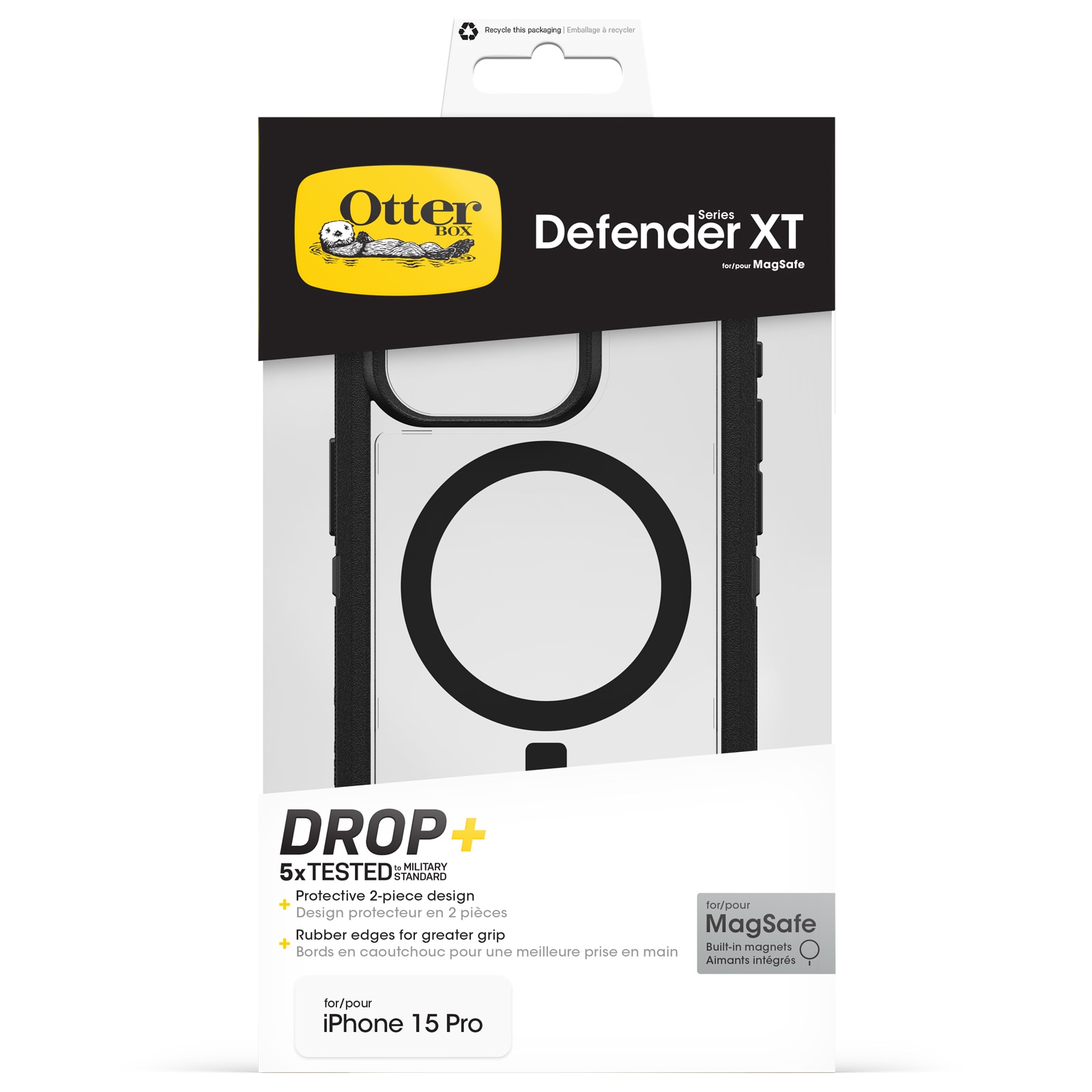 Defender XT Skal iPhone 15 Pro Clear/Black