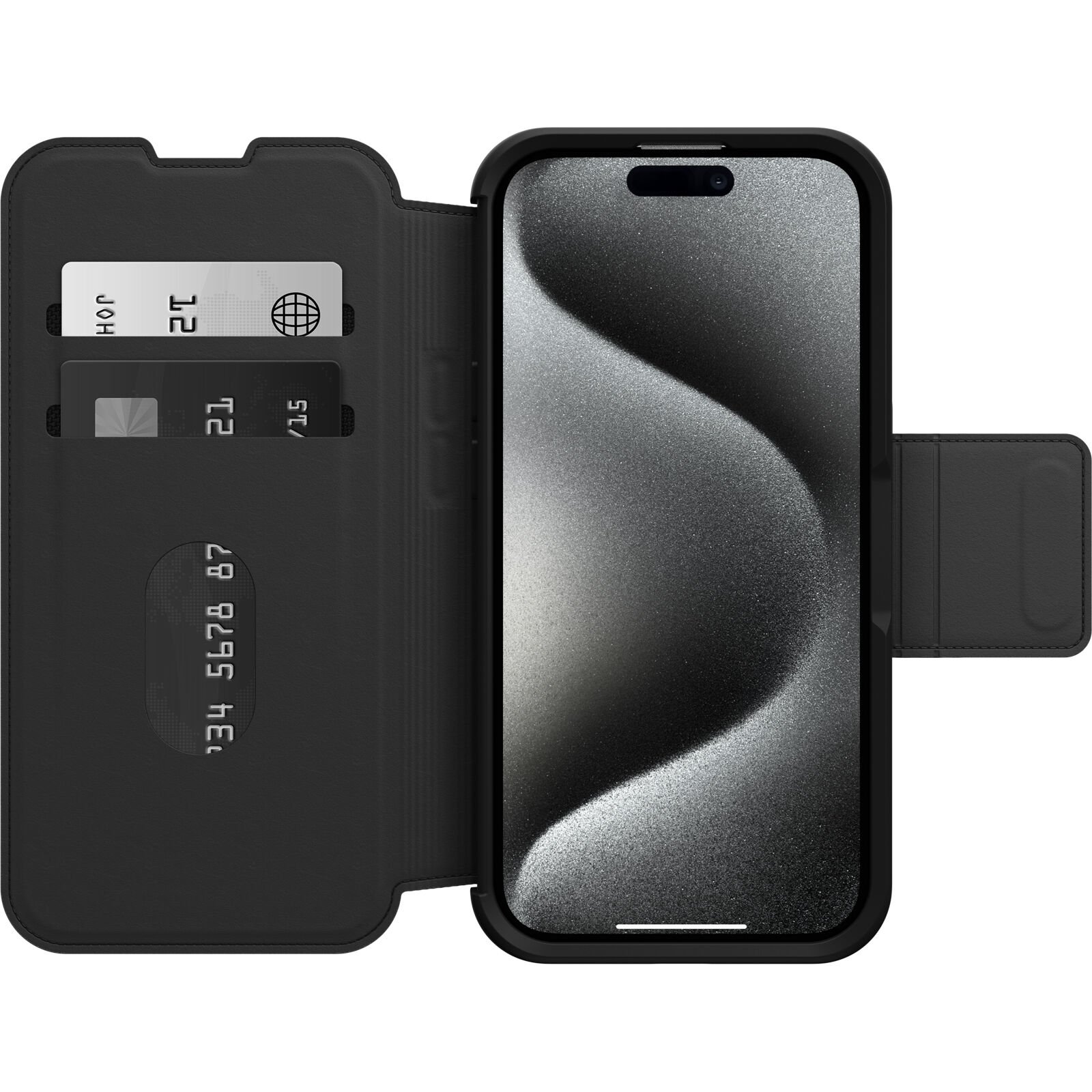 Strada MagSafe Wallet Case iPhone 15 Pro Black