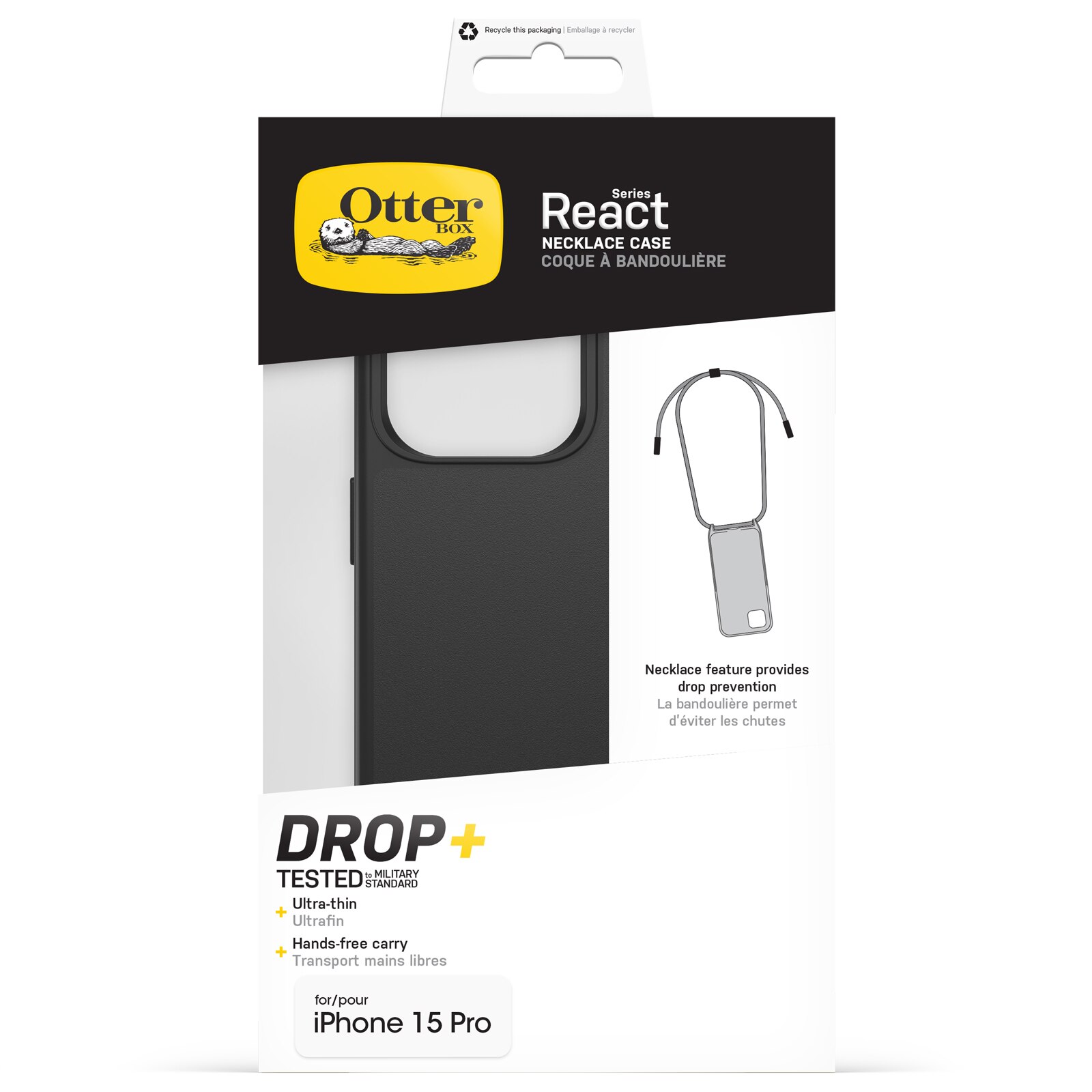 React Necklace MagSafe Skal iPhone 15 Pro svart