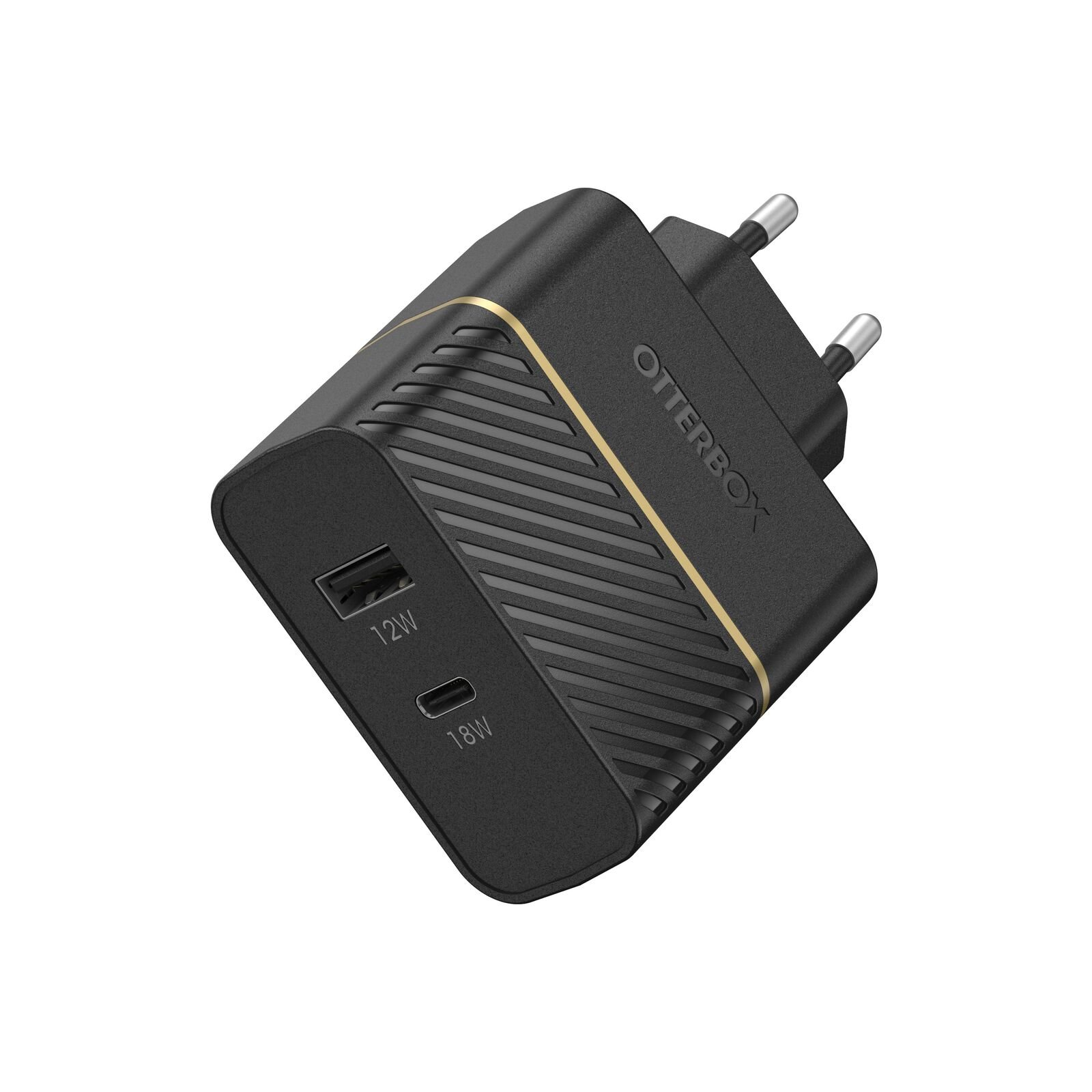 Väggladdare 30W USB-C PD+USB-A Black Shimmer