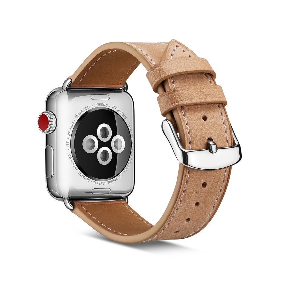 Läderarmband Apple Watch Series 1-3 38mm Beige