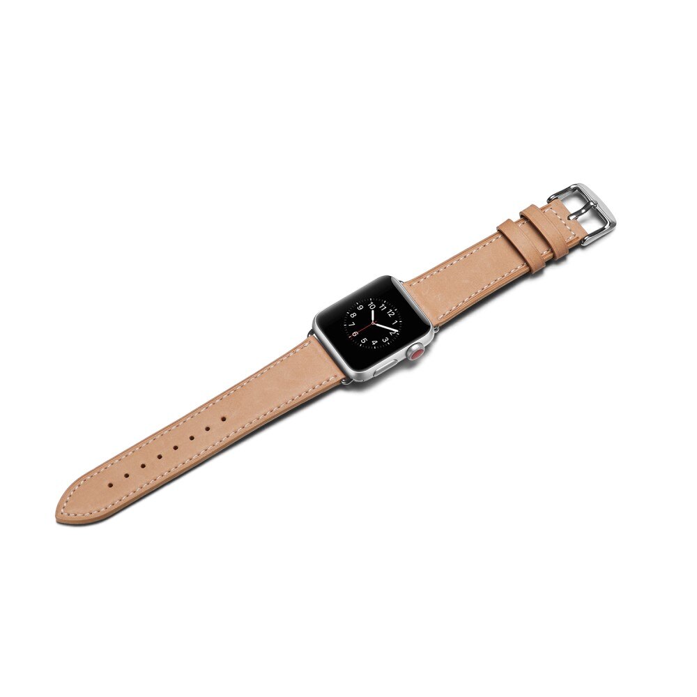 Läderarmband Apple Watch Series 1-3 38mm Beige