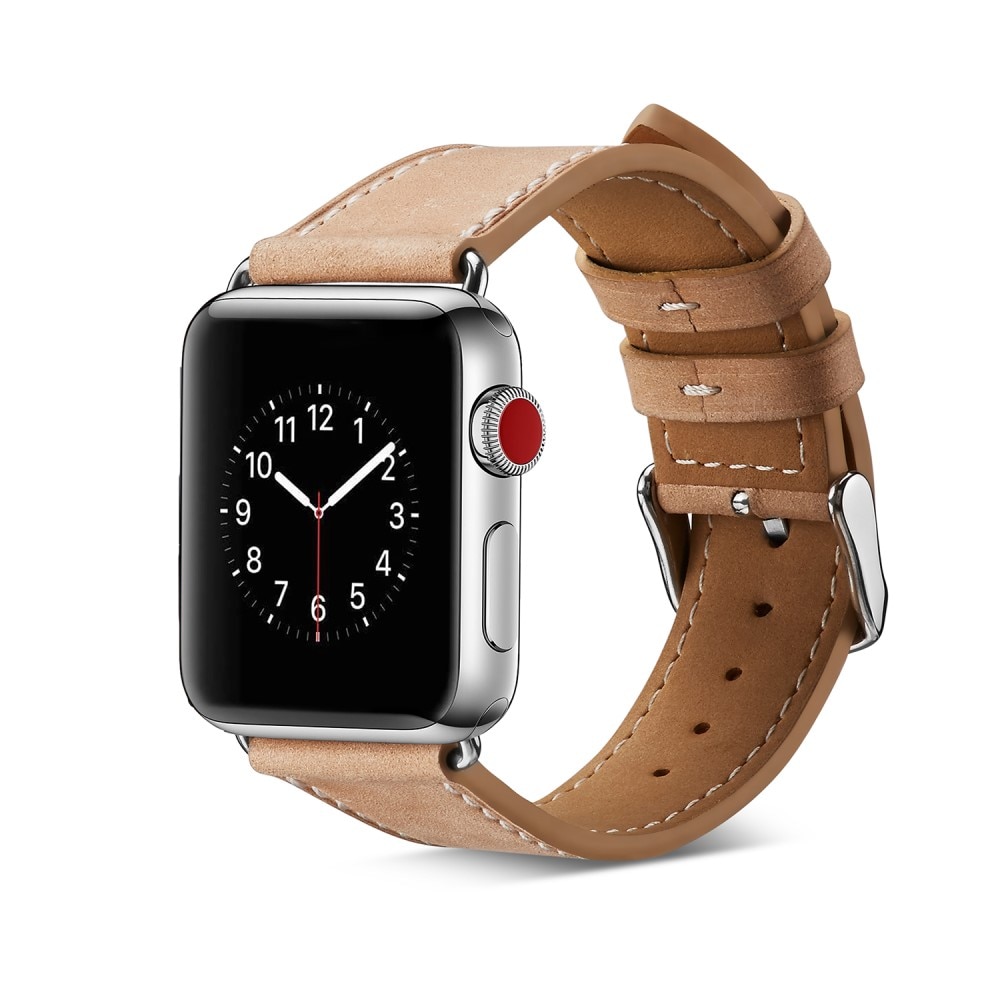 Läderarmband Apple Watch Series 1-3 38mm Beige