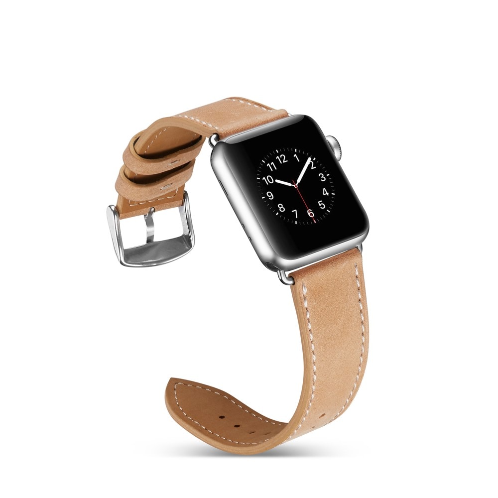 Läderarmband Apple Watch 44mm khaki