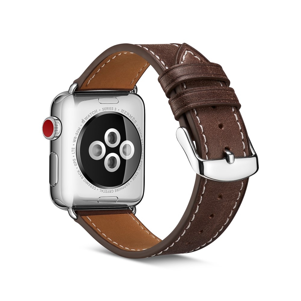 Läderarmband Apple Watch 45mm Series 8 brun
