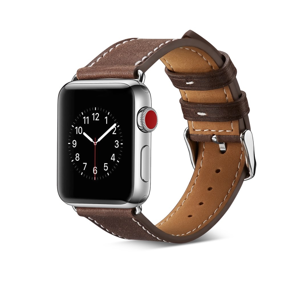 Läderarmband Apple Watch 45mm Series 8 brun